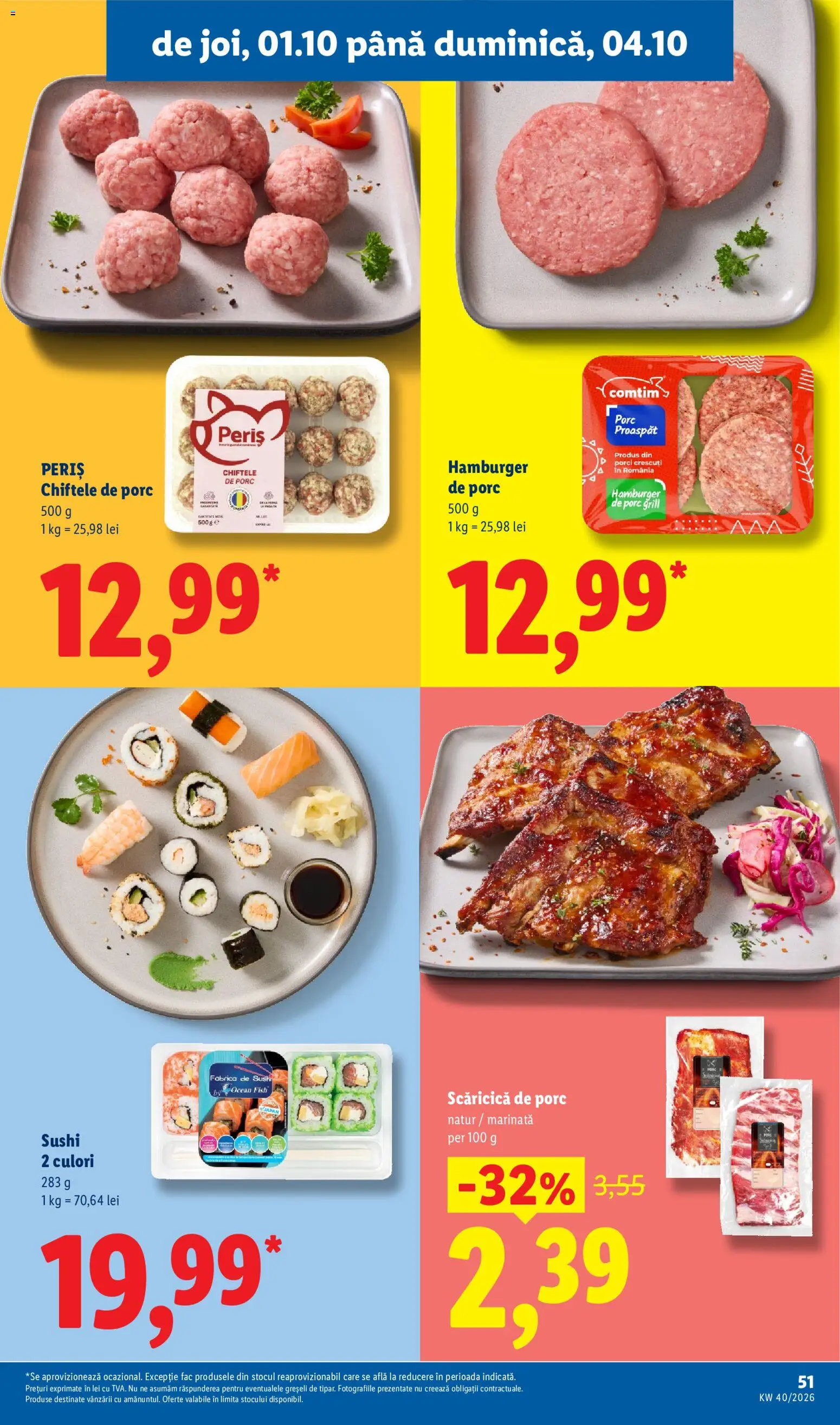 Catalog LIDL 28 Septembrie - 3 Octombrie 2026 | Pagina 51 | Produse: Grill, Sushi, Hamburger, Chiftele