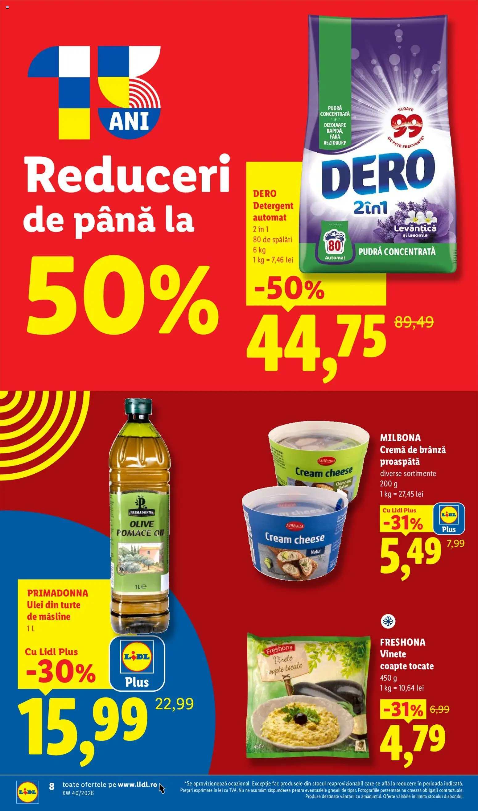 Catalog LIDL 28 Septembrie - 3 Octombrie 2026 | Pagina 8 | Produse: Măsline, Ulei, Cremă de brânză, Plus