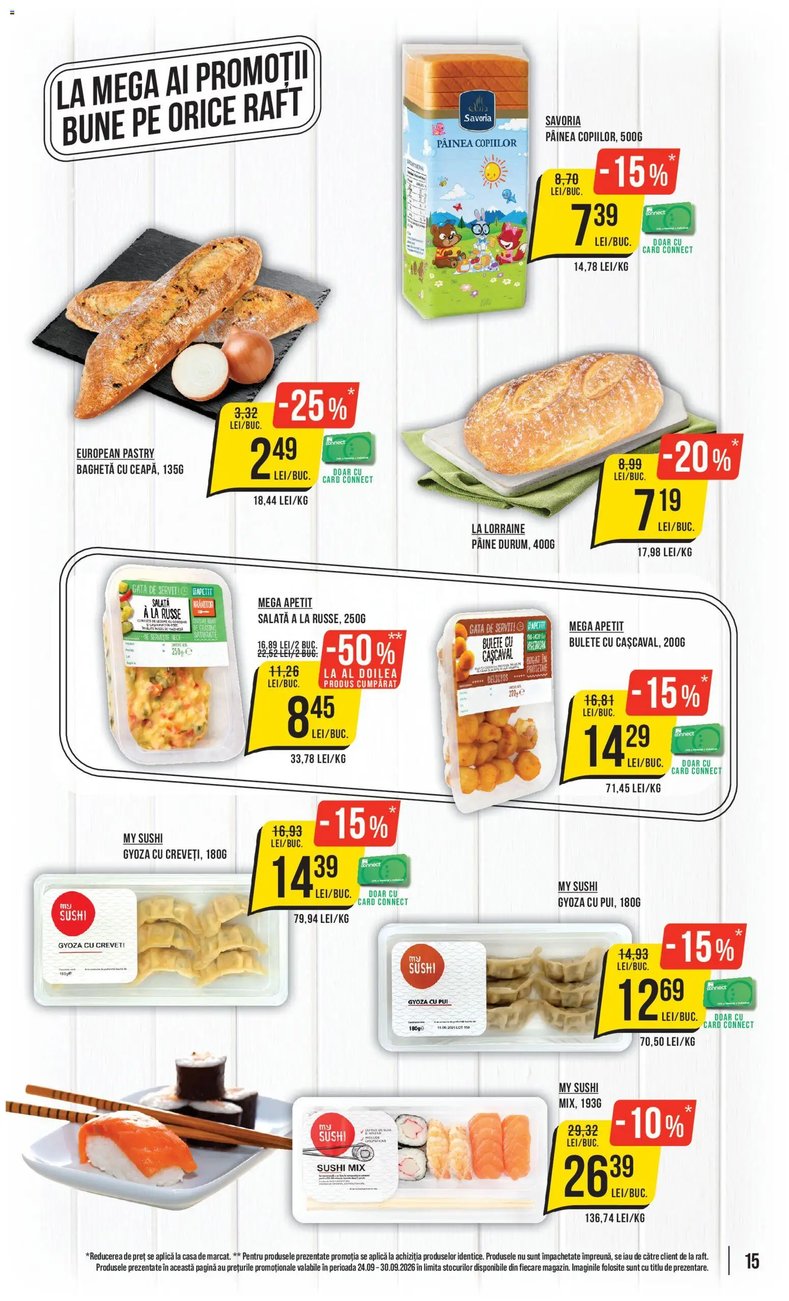 Catalog Mega Image 24 - 29 Septembrie 2026 | Pagina 15 | Produse: Proteine, Aplică, Cașcaval, Pâine