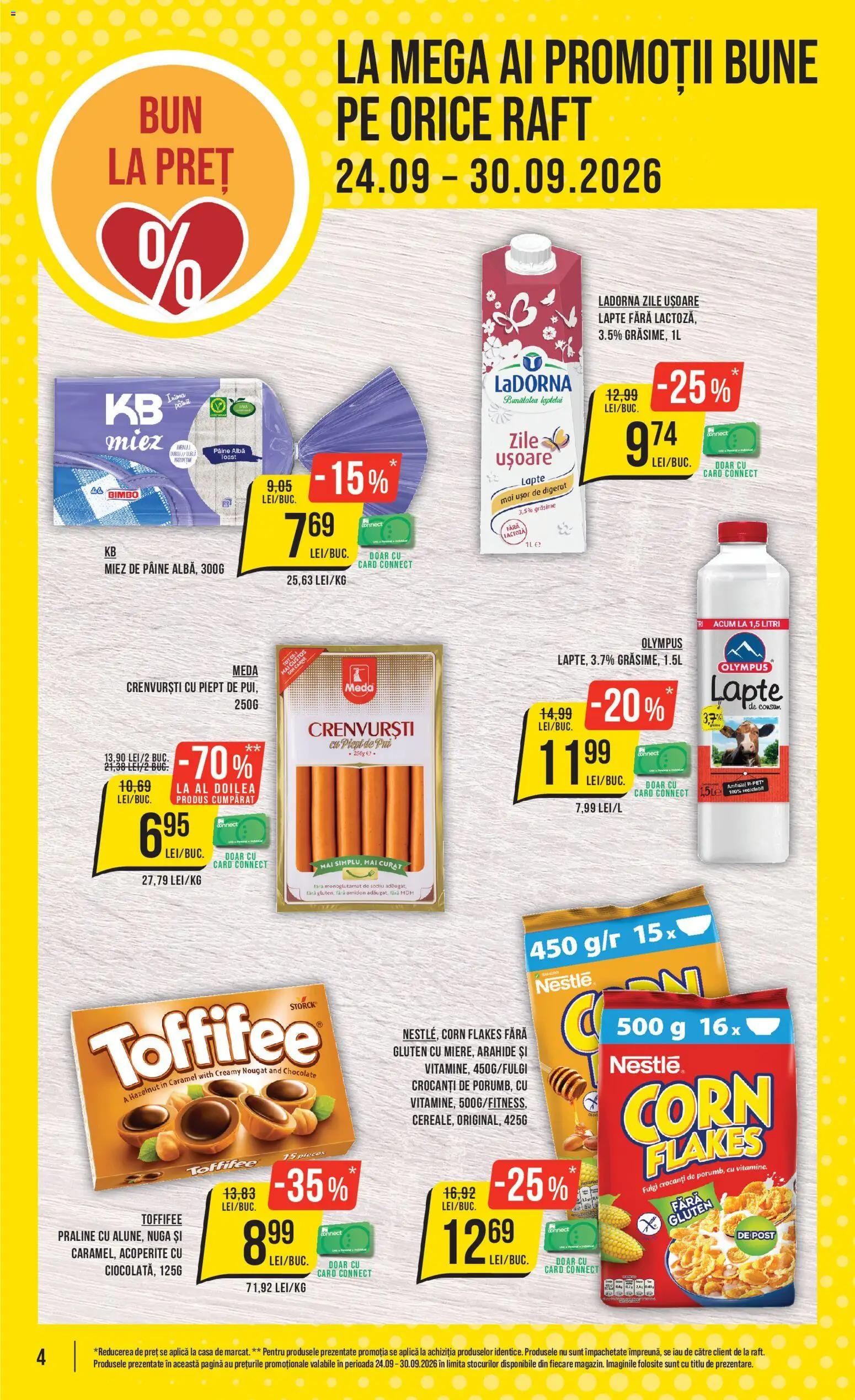 Catalog Mega Image 24 - 29 Septembrie 2026 | Pagina 4 | Produse: Toffifee, Pui, Crenvurști, Lapte