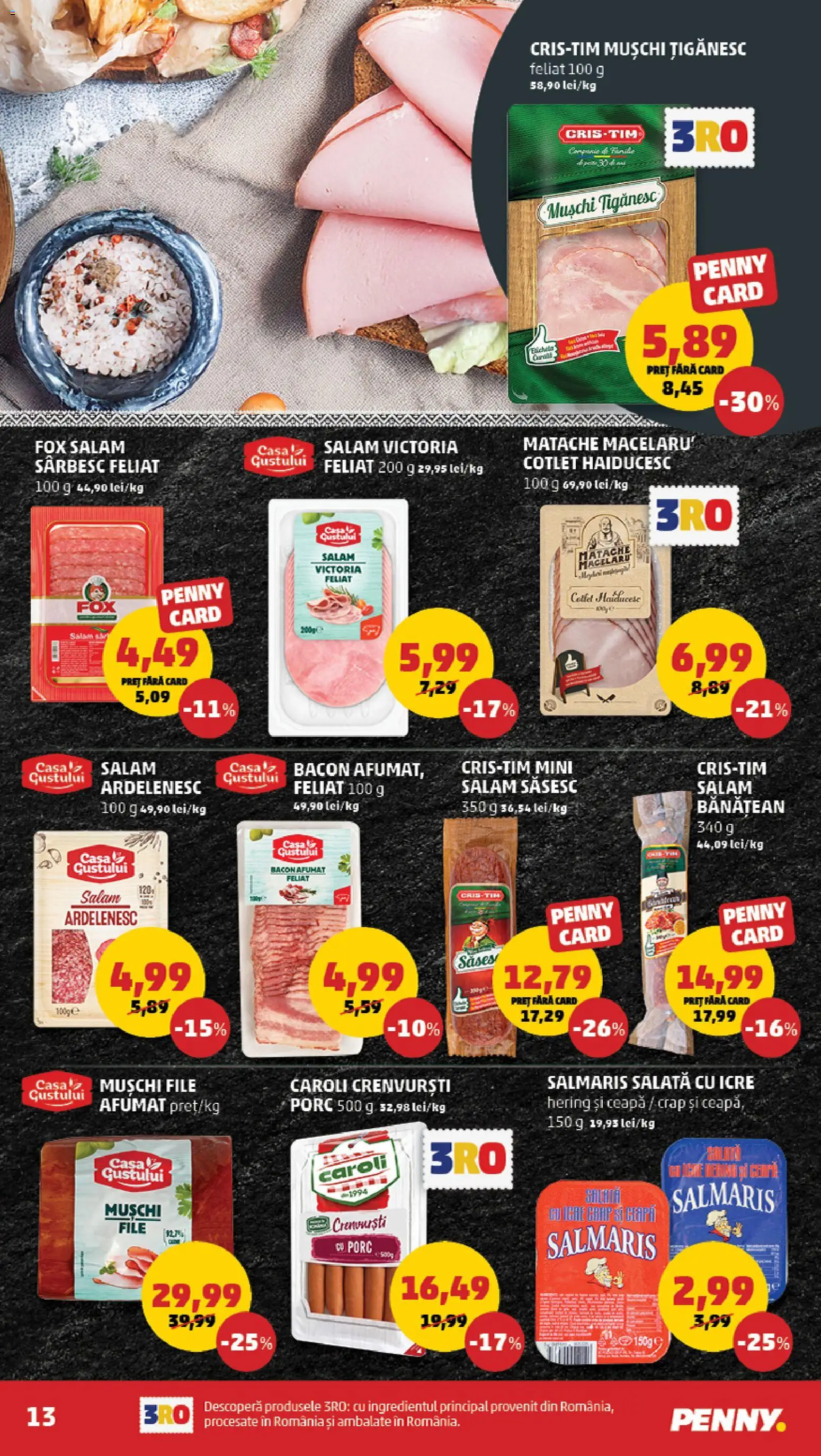 Catalog PENNY Market 23 - 28 Septembrie 2026 | Pagina 13 | Produse: Cotlet, Salam, Salată cu icre, Ceapă