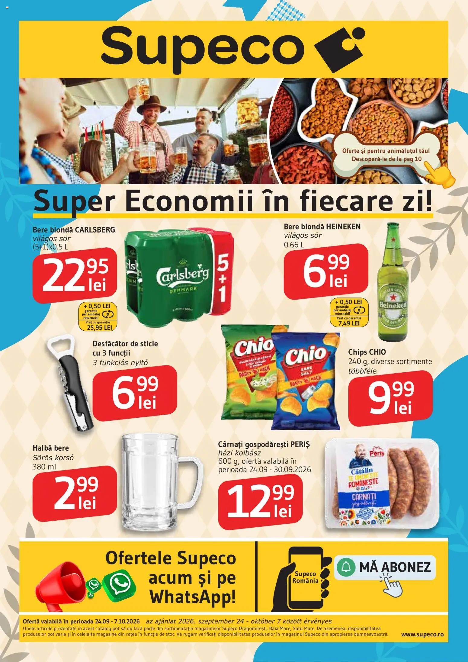 Catalog Supeco 24 Septembrie - 6 Octombrie 2026 | Pagina 1 | Produse: Bere, Cârnați