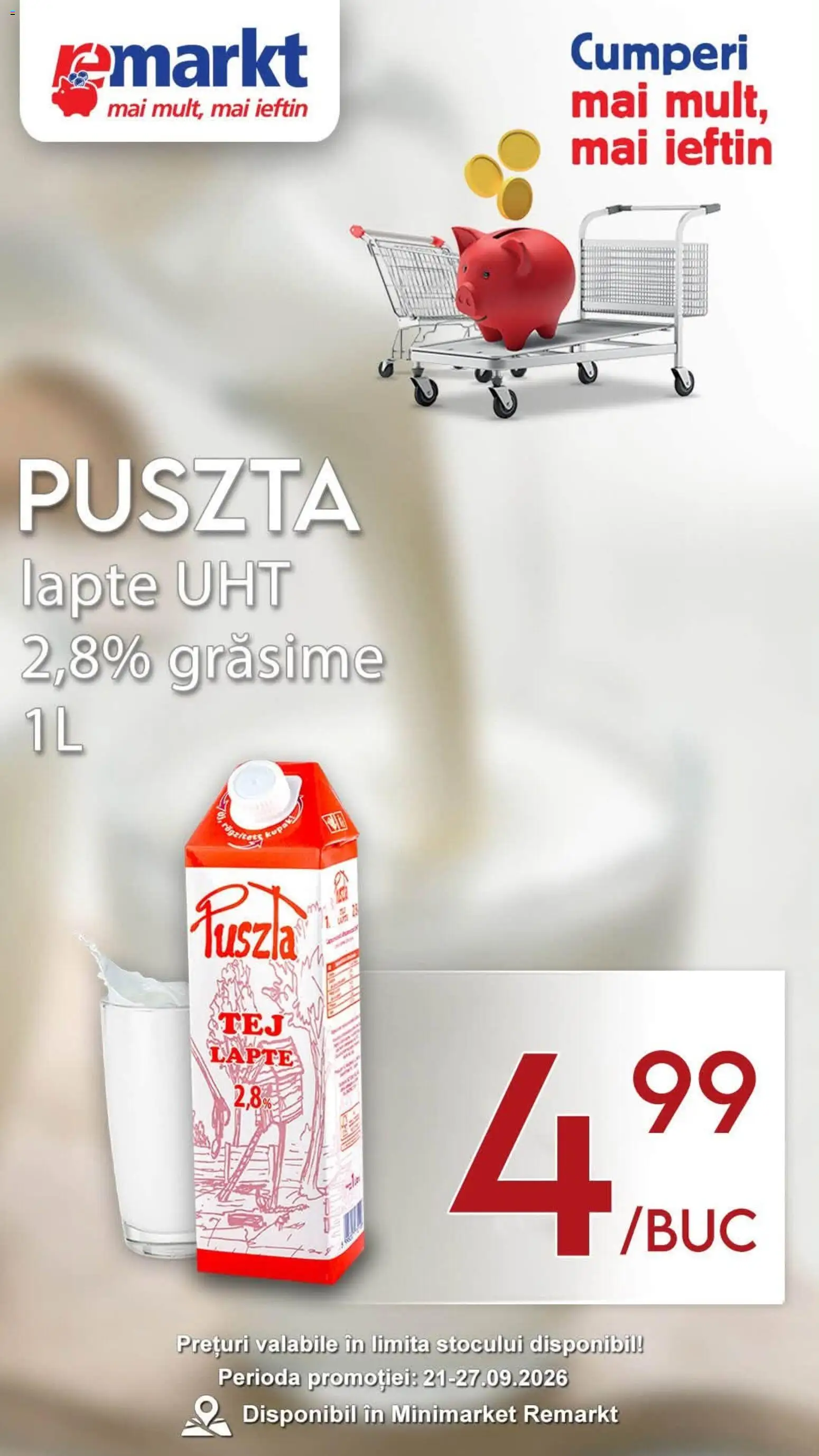 Catalog Remarkt 22 - 26 Septembrie 2026 | Pagina 1 | Produse: Lapte