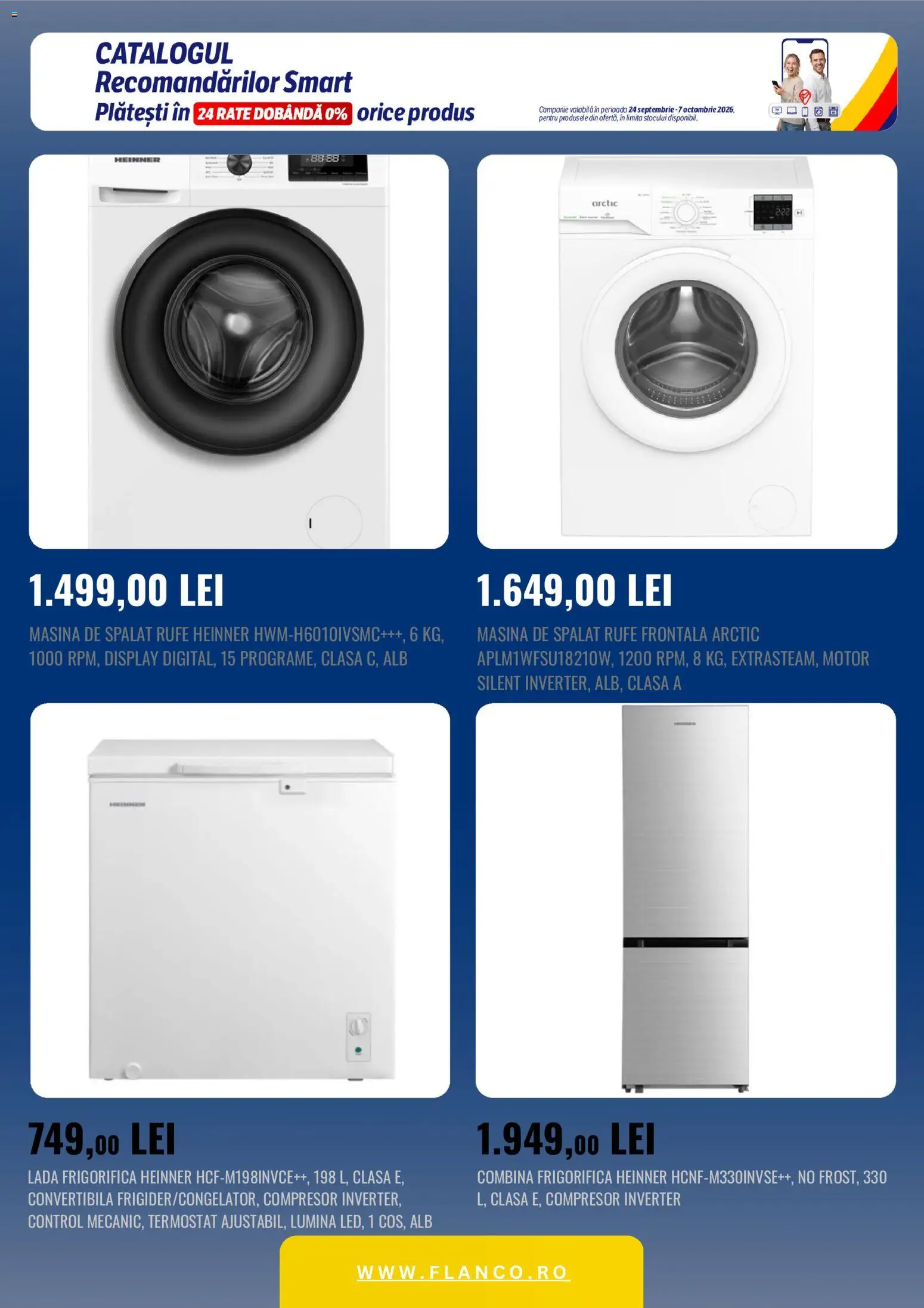 Catalog Flanco 24 Septembrie - 6 Octombrie 2026 | Pagina 2 | Produse: Lumină, Mașină De Spălat, Combină frigorifică, Ladă frigorifică