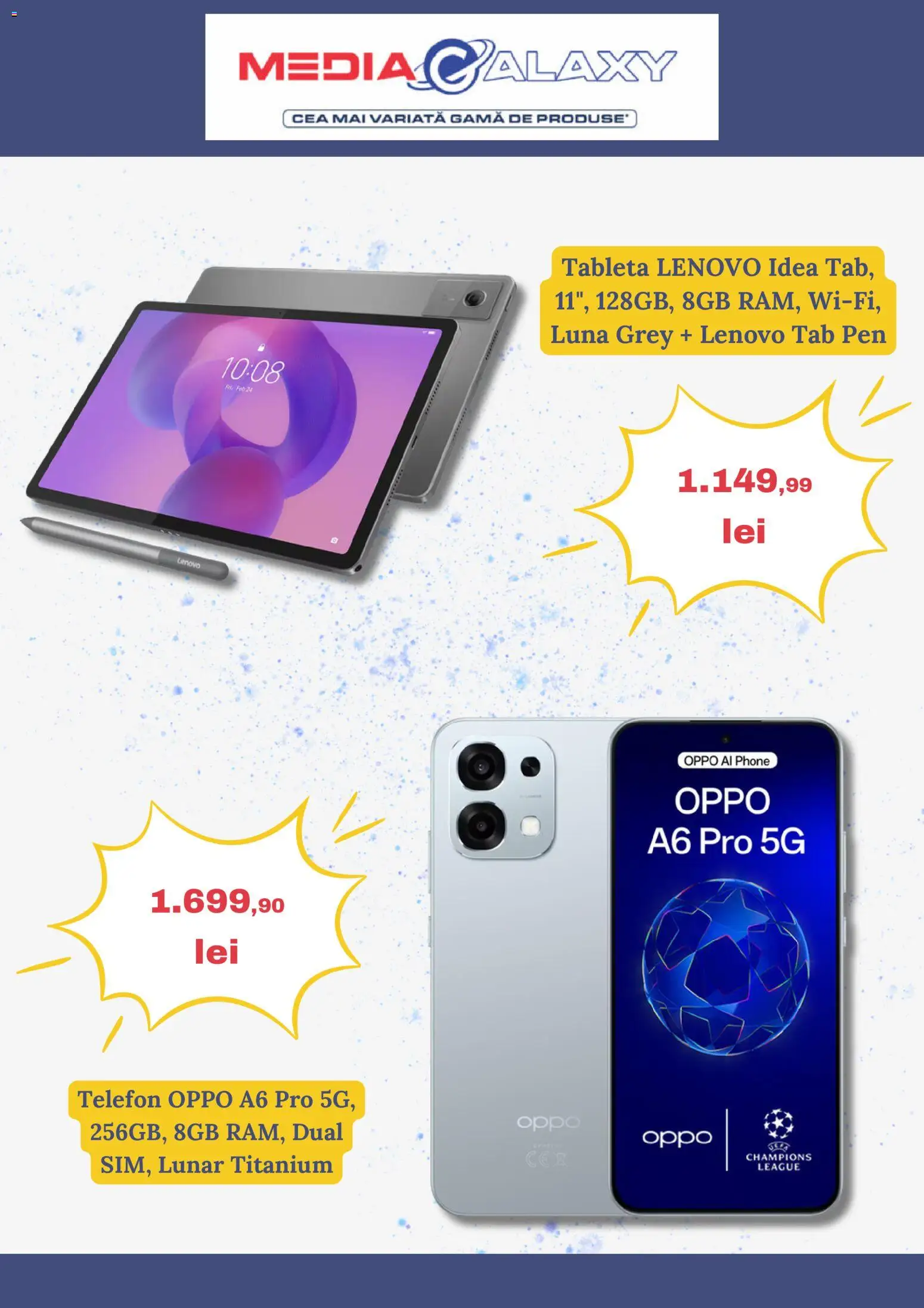 Catalog Media Galaxy 24 Septembrie - 6 Octombrie 2026 | Pagina 2 | Produse: Telefon, Tabletă, Grey