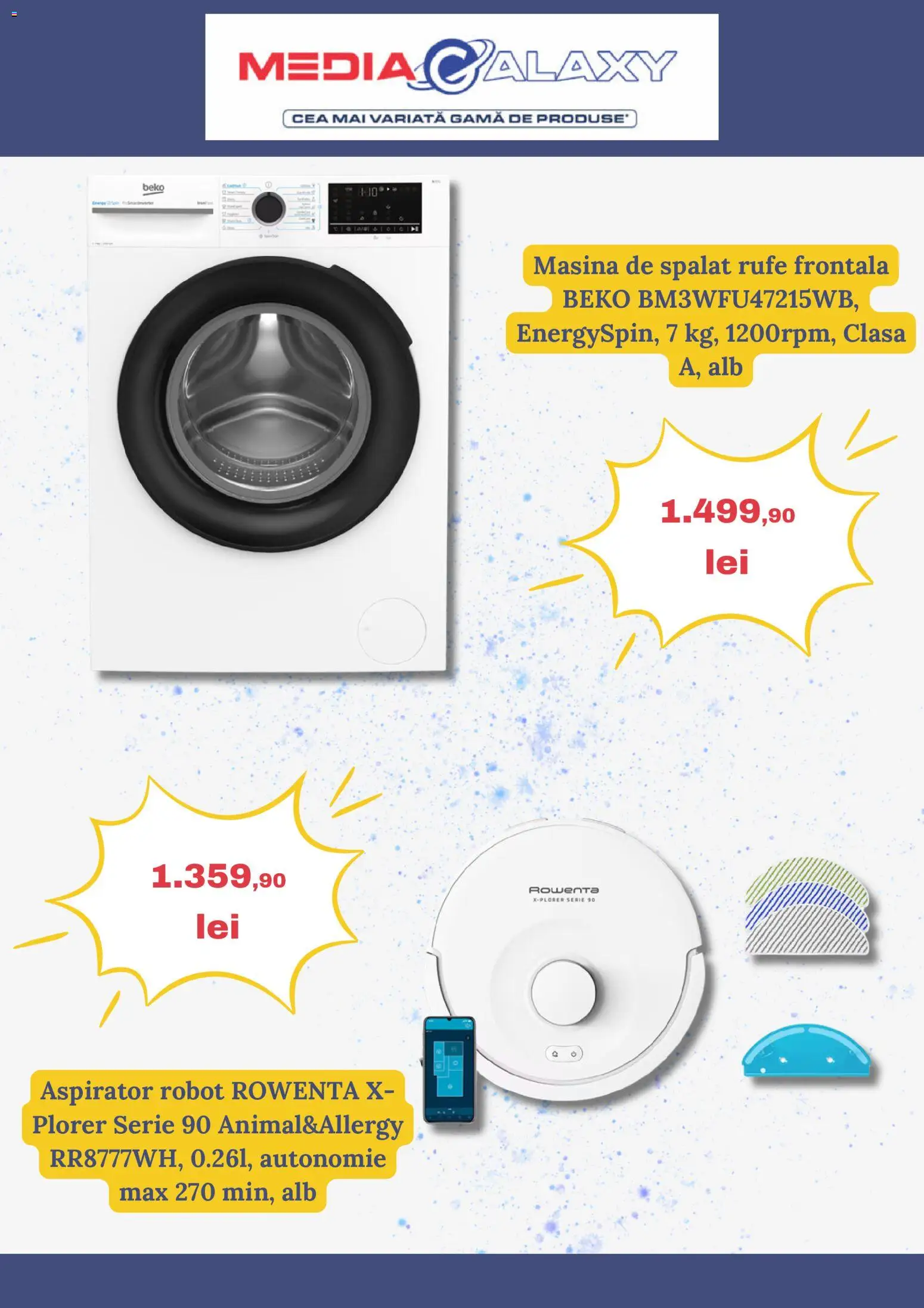 Catalog Media Galaxy 24 Septembrie - 6 Octombrie 2026 | Pagina 3 | Produse: Aspirator robot, Mașină De Spălat, Aspirator, Robot