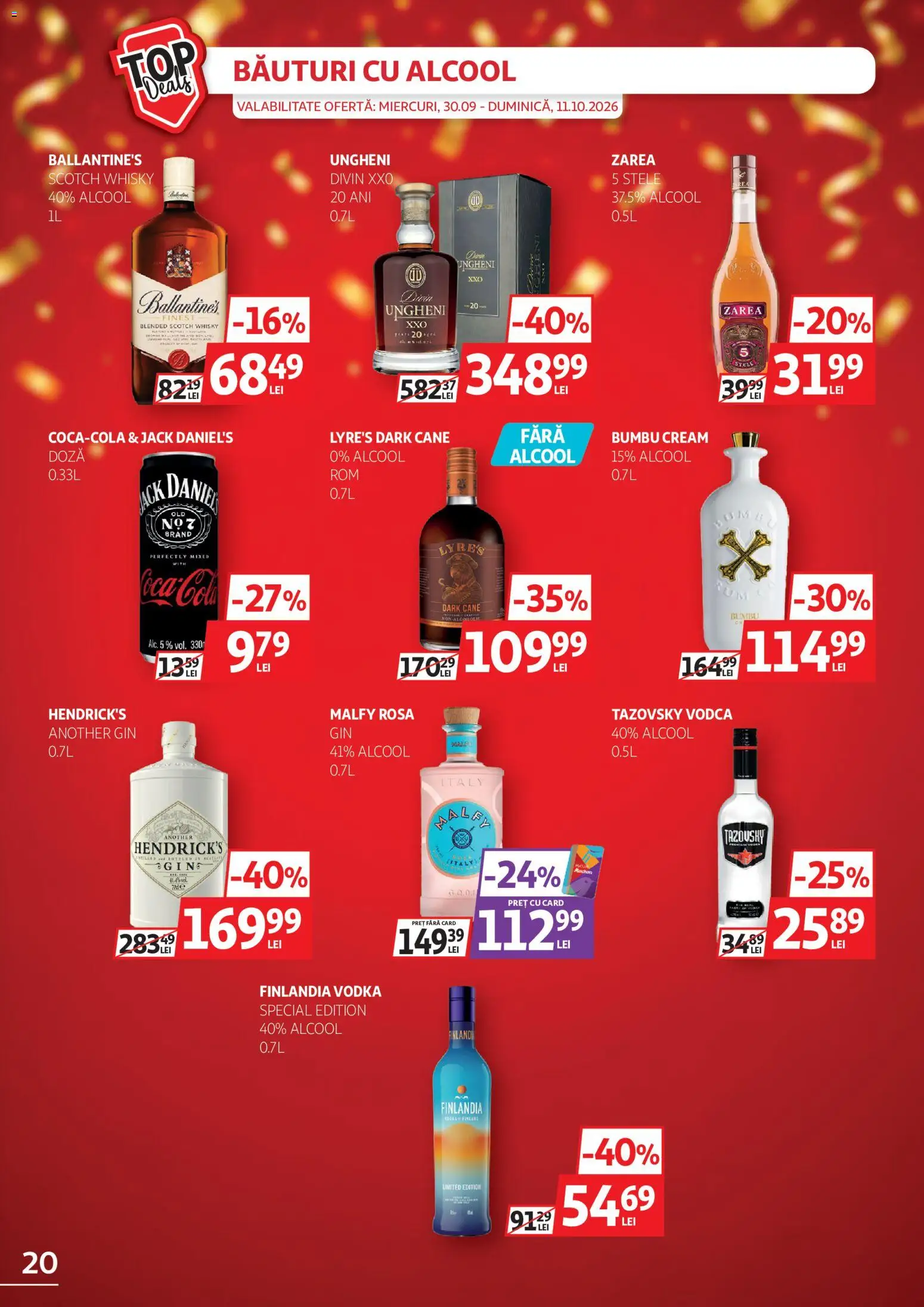 Catalog Auchan 30 Septembrie - 10 Octombrie 2026 | Pagina 20 | Produse: Vodca, Scotch Whisky, Ballantine's, Gin