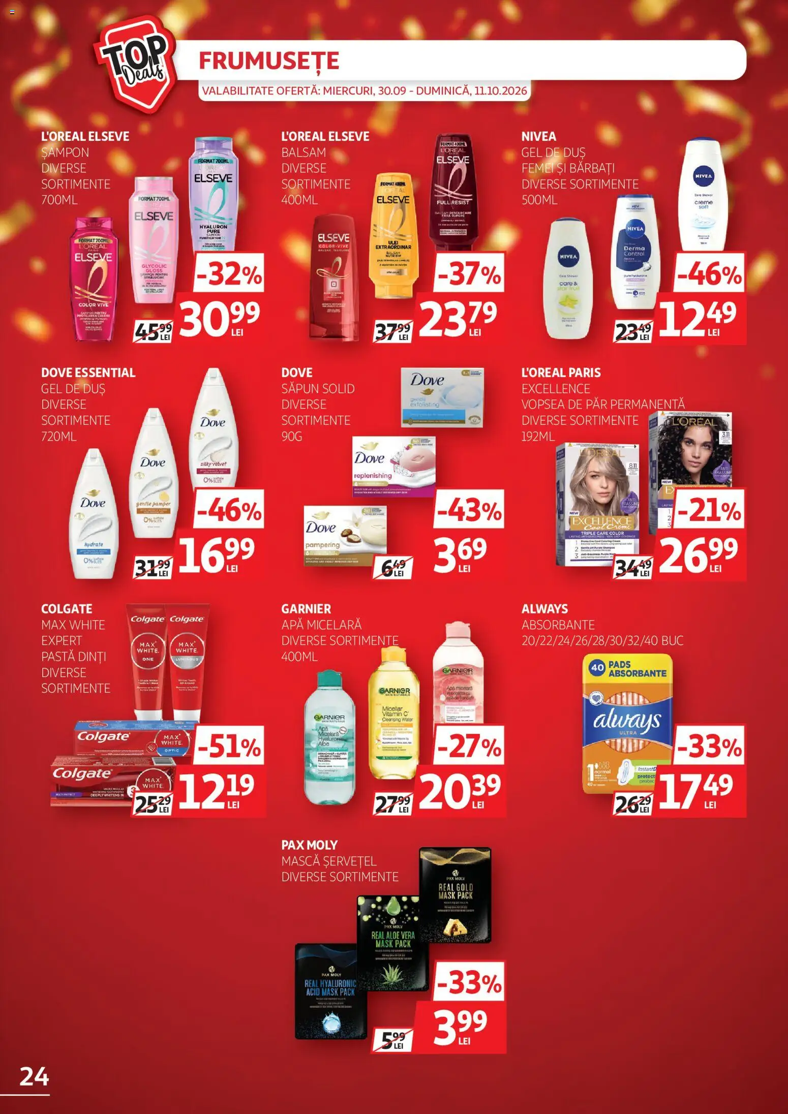 Catalog Auchan 30 Septembrie - 10 Octombrie 2026 | Pagina 24 | Produse: Solid, Săpun solid, Apă micelară, Gel de duș