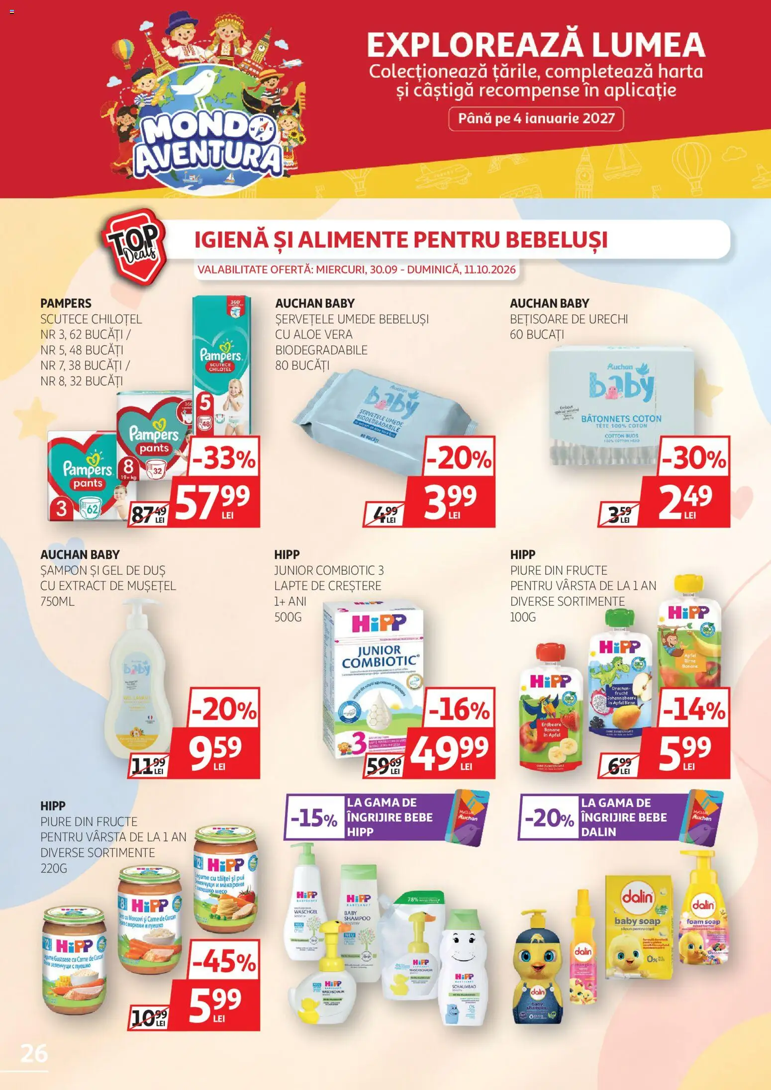Catalog Auchan 30 Septembrie - 10 Octombrie 2026 | Pagina 26 | Produse: Baby, Pampers, Morcovi, Scutece