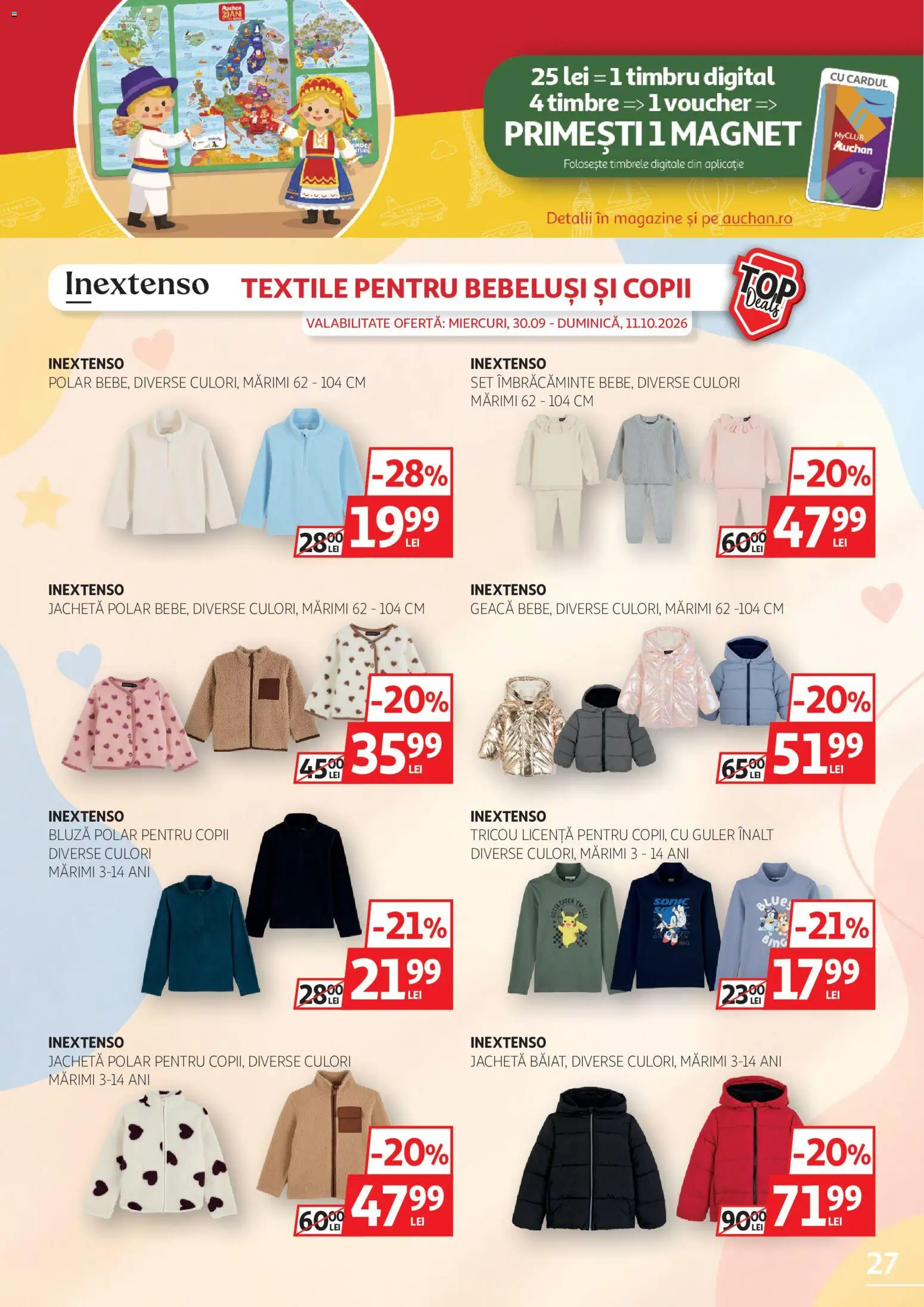 Catalog Auchan 30 Septembrie - 10 Octombrie 2026 | Pagina 27 | Produse: Jachetă, Tricou, Bluză, Geacă