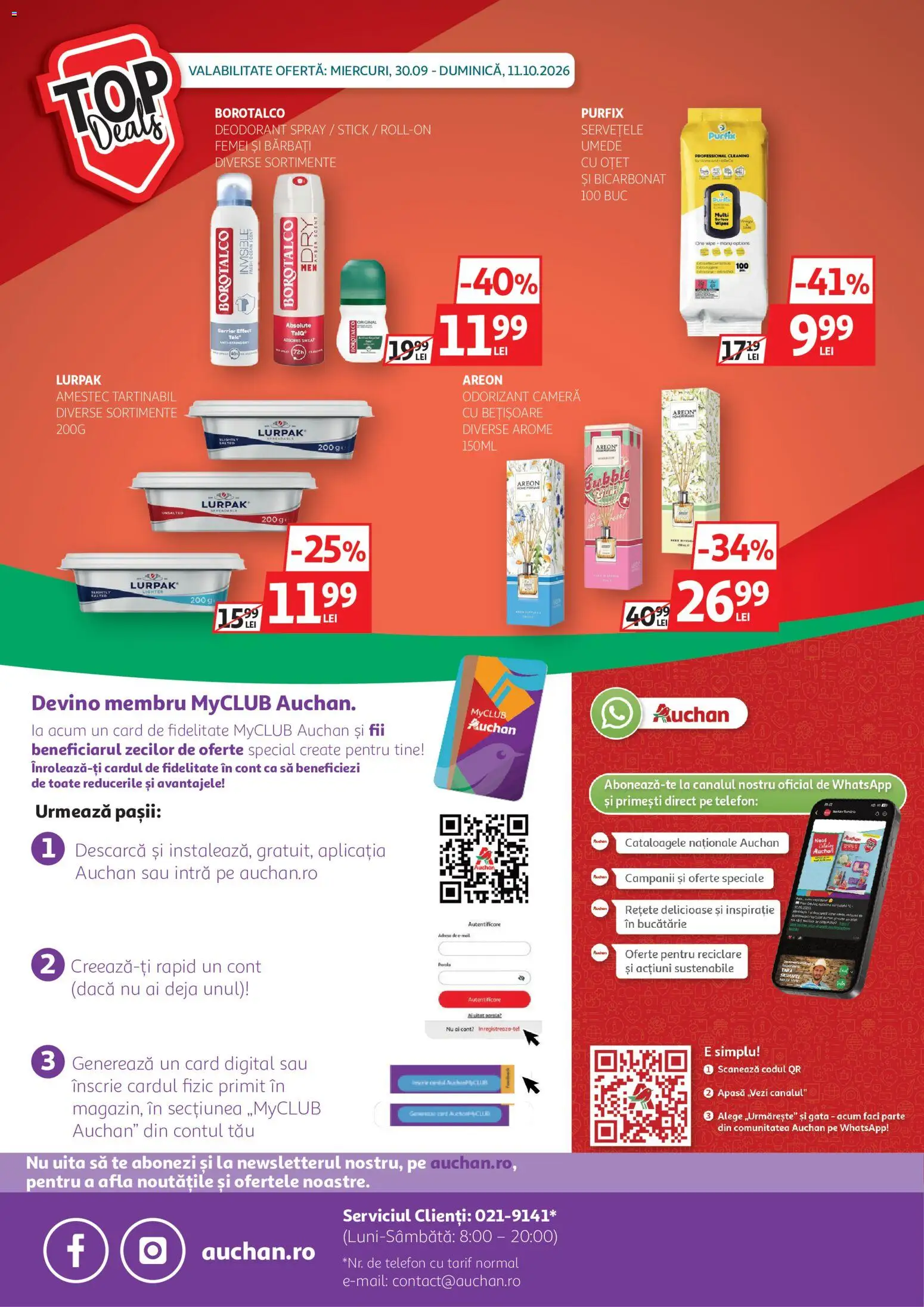 Catalog Auchan 30 Septembrie - 10 Octombrie 2026 | Pagina 50 | Produse: Bucătărie, Lurpak, Oțet, Deodorant