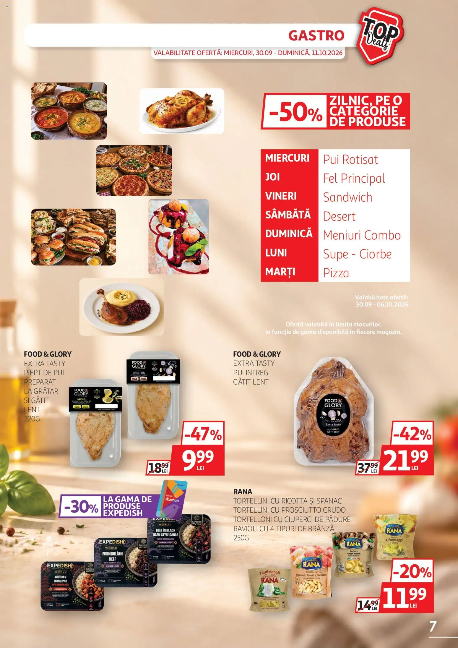 Catalog Auchan 30 Septembrie - 10 Octombrie 2026 | Pagina 7 | Produse: Ciuperci, Spanac, Pizza, Black