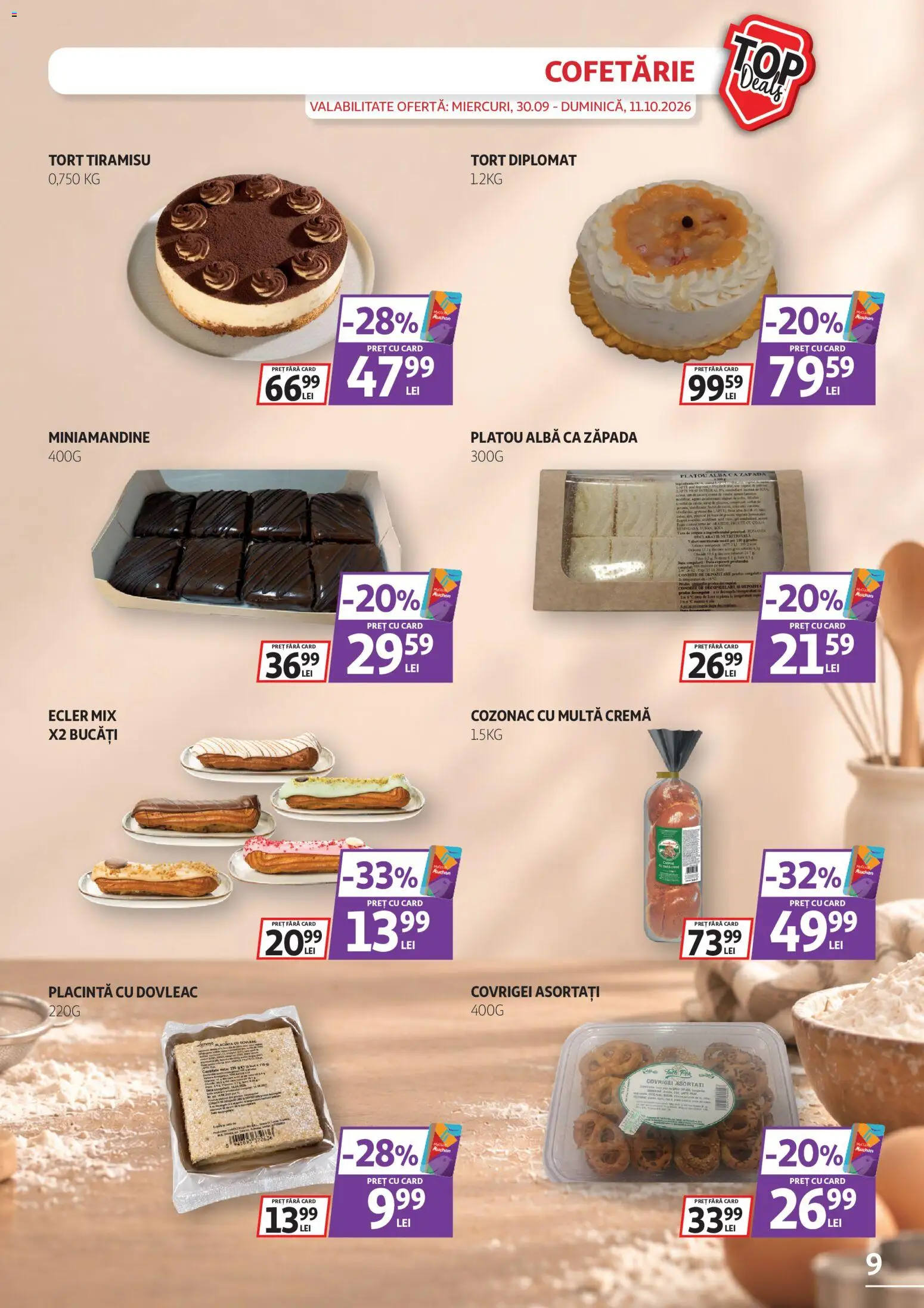 Catalog Auchan 30 Septembrie - 10 Octombrie 2026 | Pagina 9 | Produse: Alba, Tort, Covrigei, Cremă