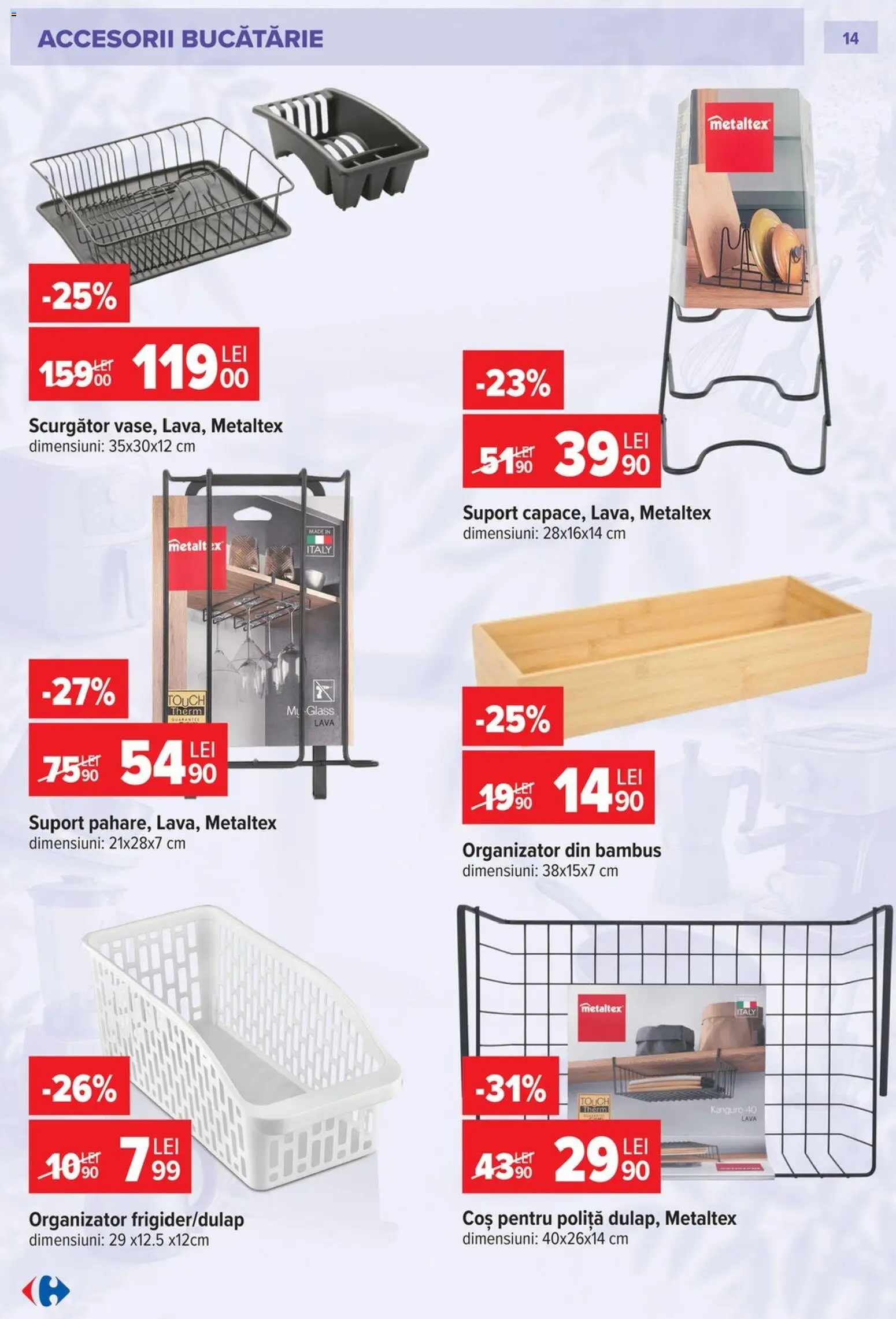 Catalog Carrefour 23 Septembrie - 26 Octombrie 2026 | Pagina 14 | Produse: Accesorii bucătărie, Bucătărie, Organizator, Suport