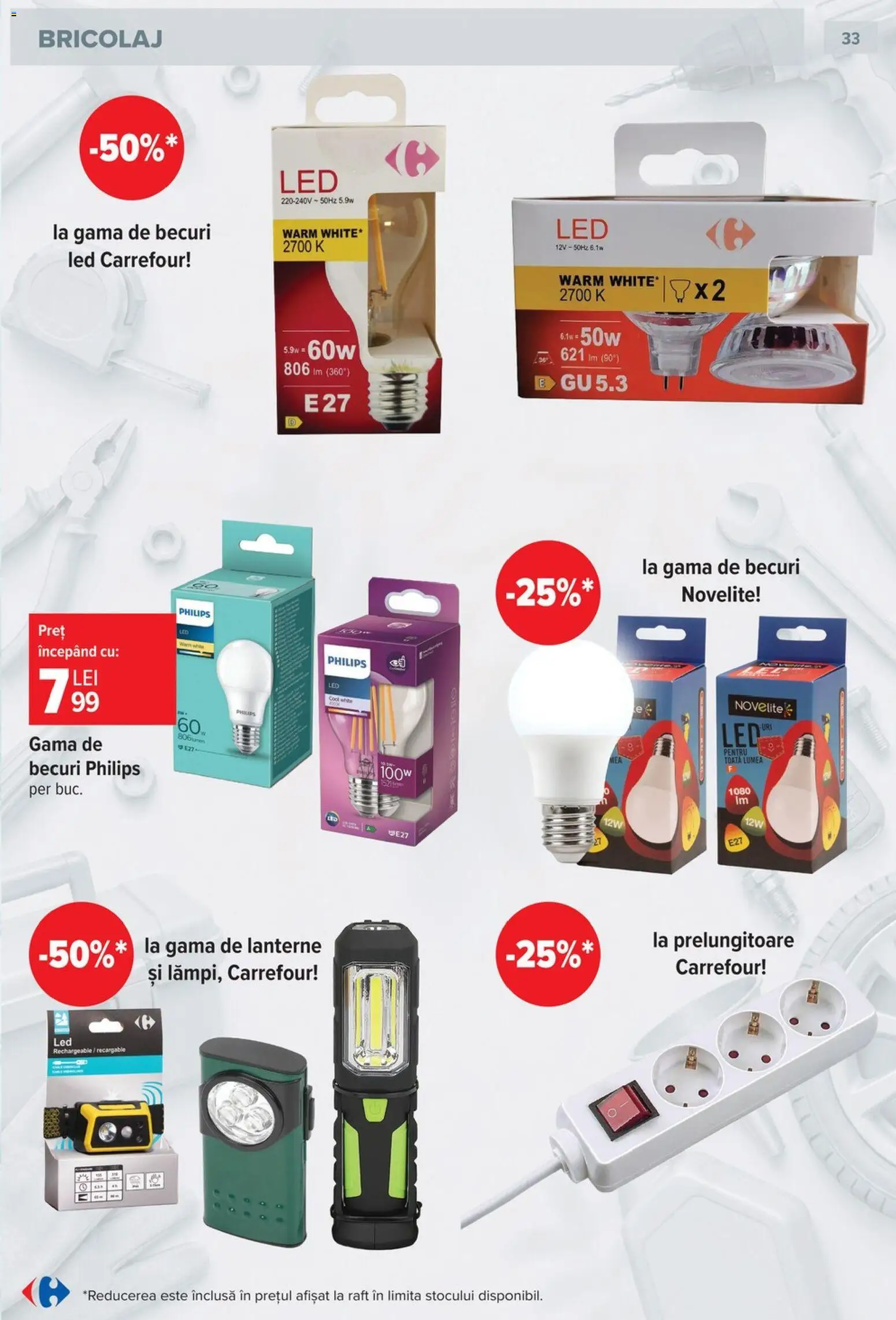 Catalog Carrefour 23 Septembrie - 26 Octombrie 2026 | Pagina 33 | Produse: Lanterne, Philips, Raft, LED