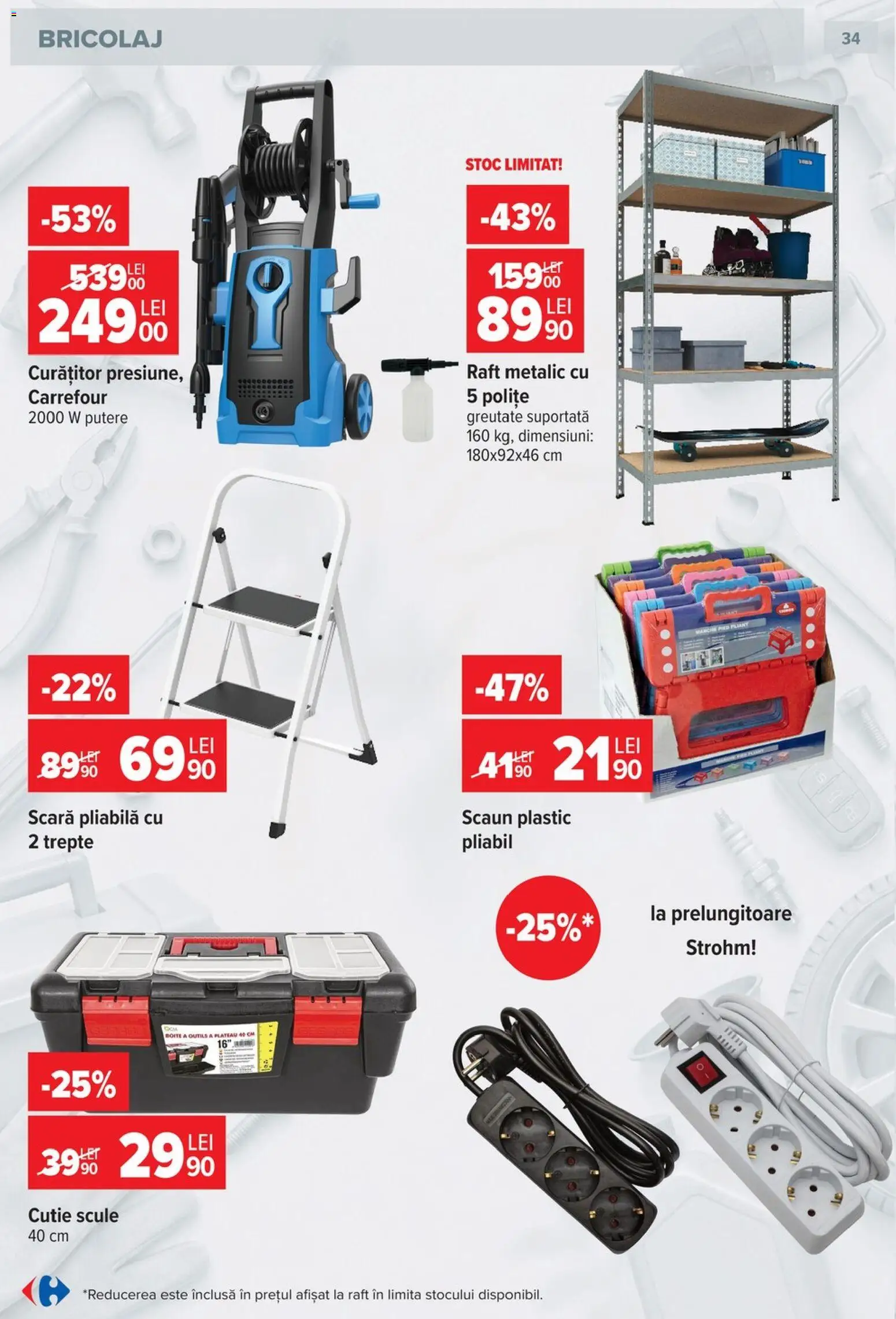 Catalog Carrefour 23 Septembrie - 26 Octombrie 2026 | Pagina 34 | Produse: Scară, Scaun, Cutie, Raft Metalic