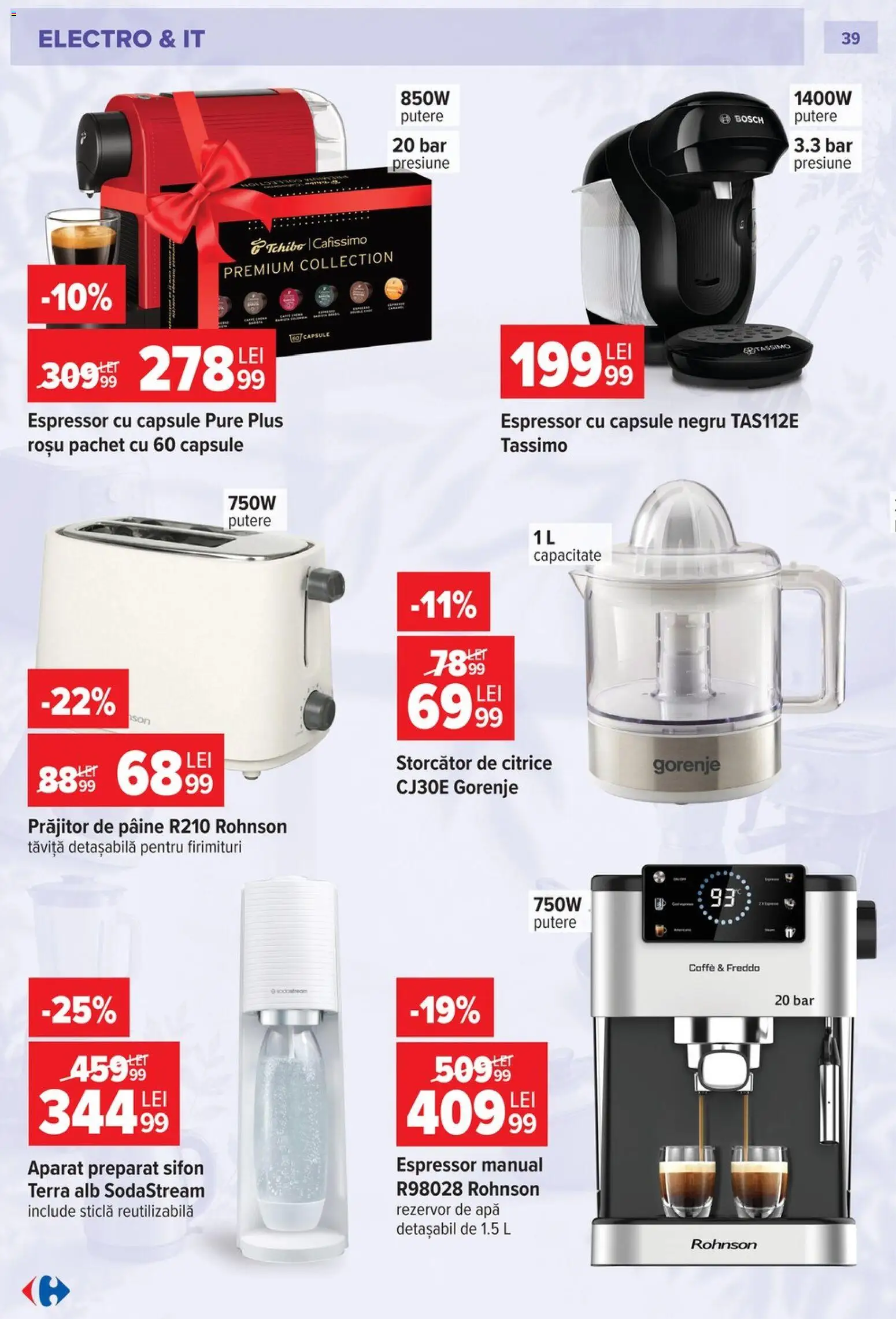 Catalog Carrefour 23 Septembrie - 26 Octombrie 2026 | Pagina 39 | Produse: Espressor, Storcător, Aparat, Plus