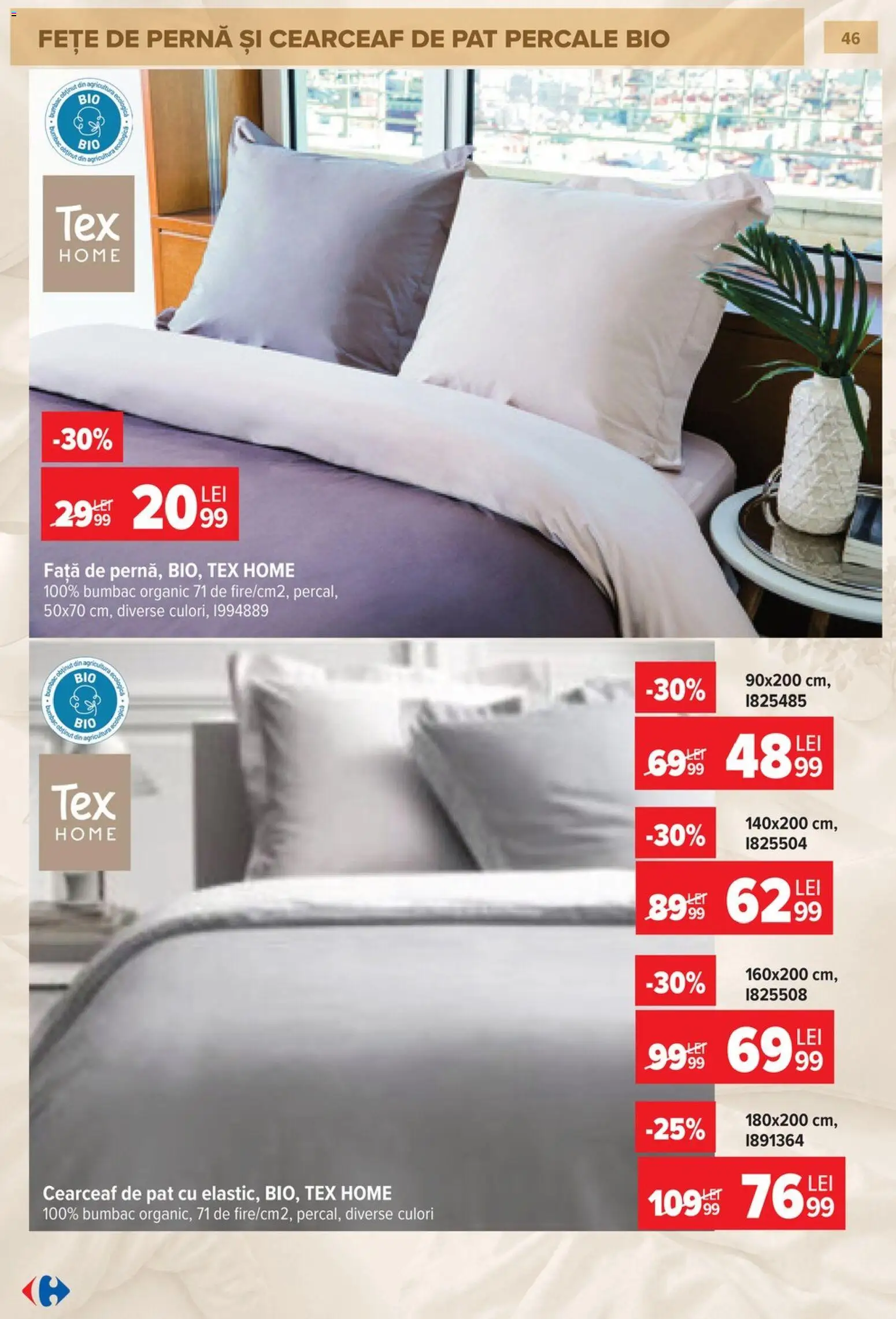 Catalog Carrefour 23 Septembrie - 26 Octombrie 2026 | Pagina 46 | Produse: Bio, Pat, Pernă, Tex