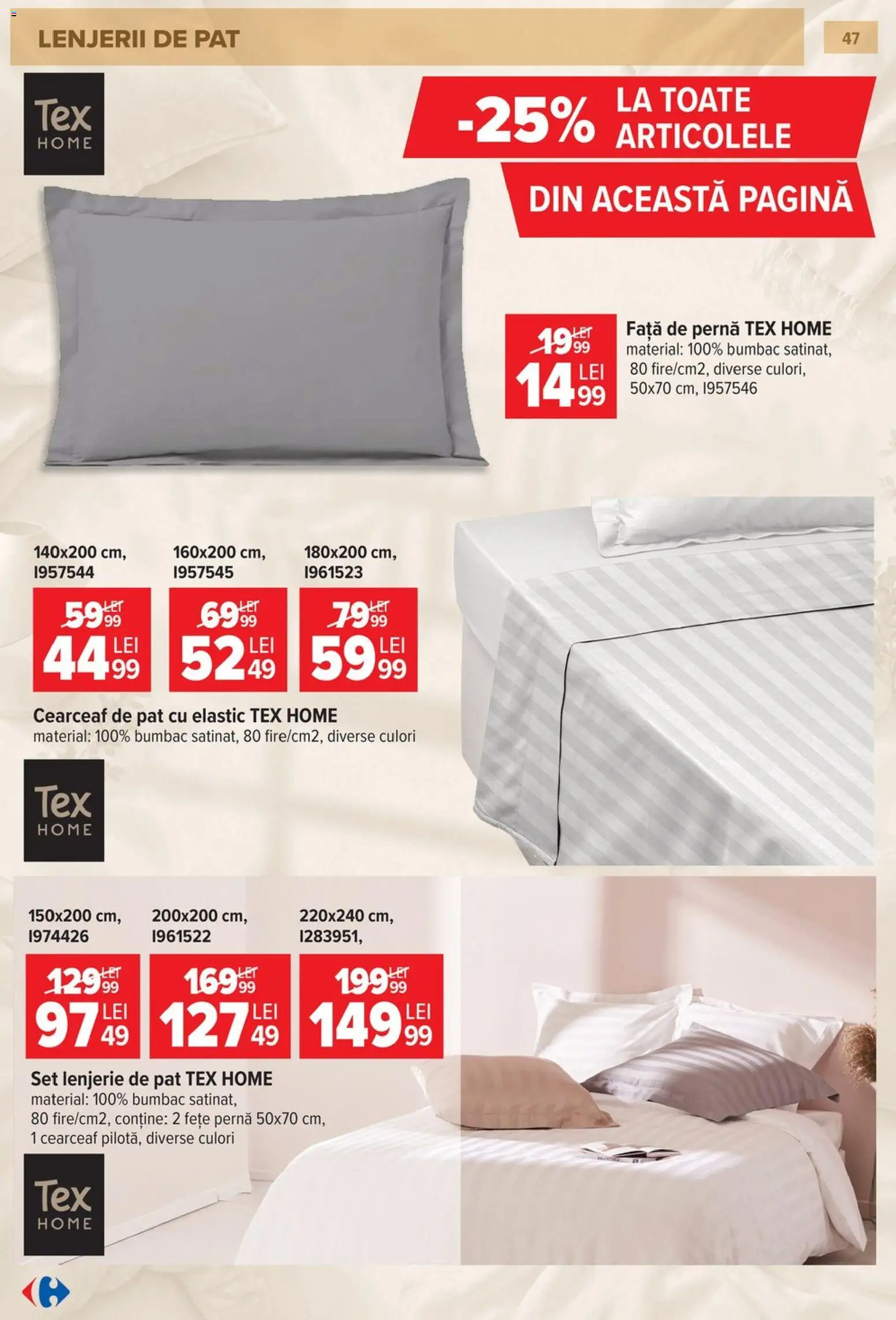 Catalog Carrefour 23 Septembrie - 26 Octombrie 2026 | Pagina 47 | Produse: Pat, Pernă, Față de pernă, Tex