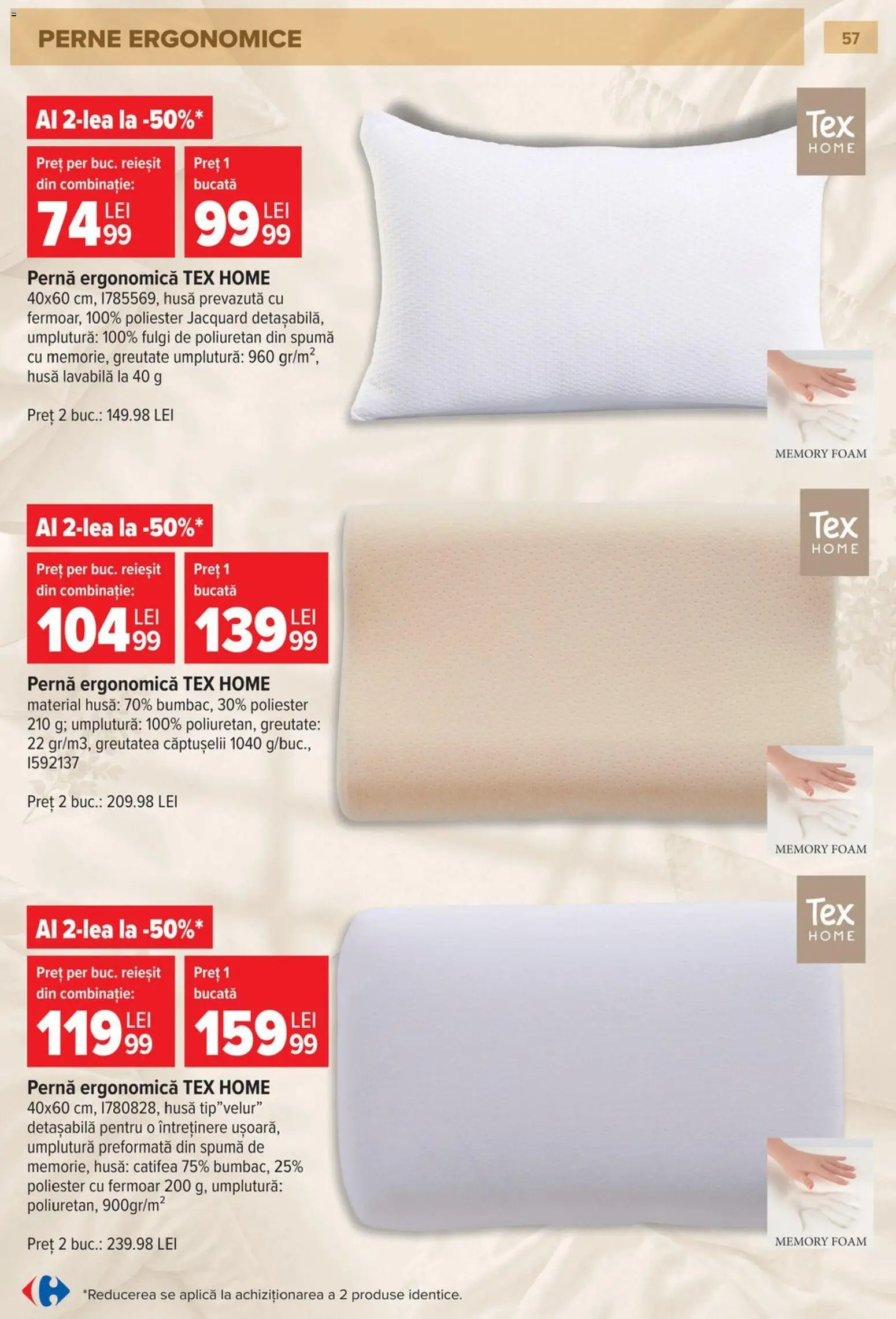 Catalog Carrefour 23 Septembrie - 26 Octombrie 2026 | Pagina 57 | Produse: Perne, Pernă, Lavabila, Tex