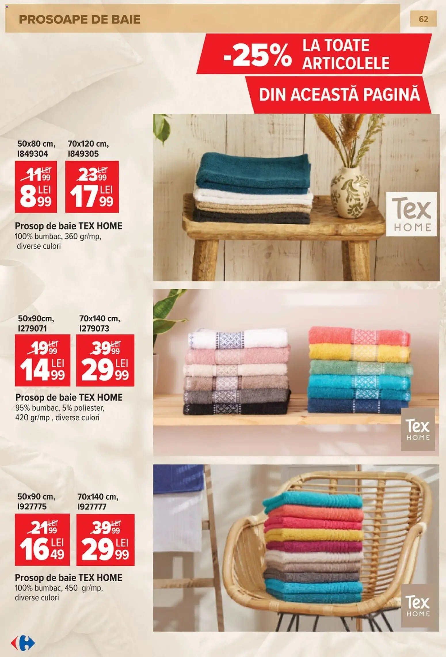 Catalog Carrefour 23 Septembrie - 26 Octombrie 2026 | Pagina 63 | Produse: Prosop de baie, Tex