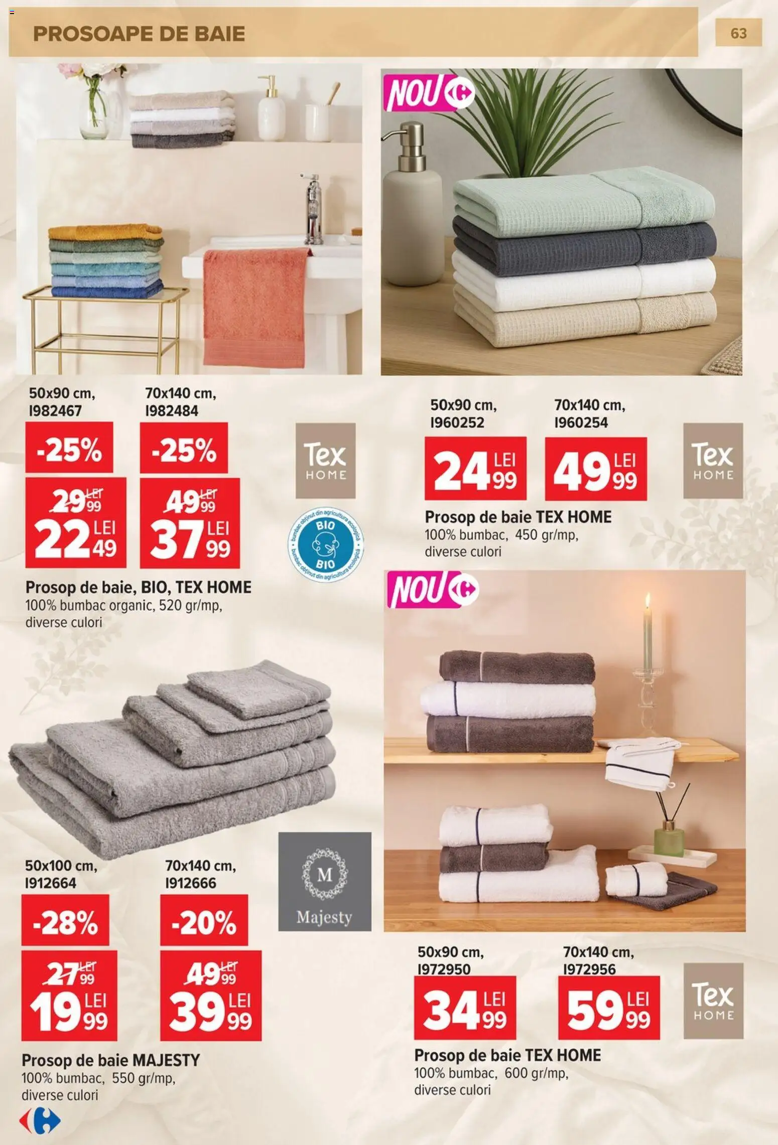 Catalog Carrefour 23 Septembrie - 26 Octombrie 2026 | Pagina 64 | Produse: Prosop de baie, Tex