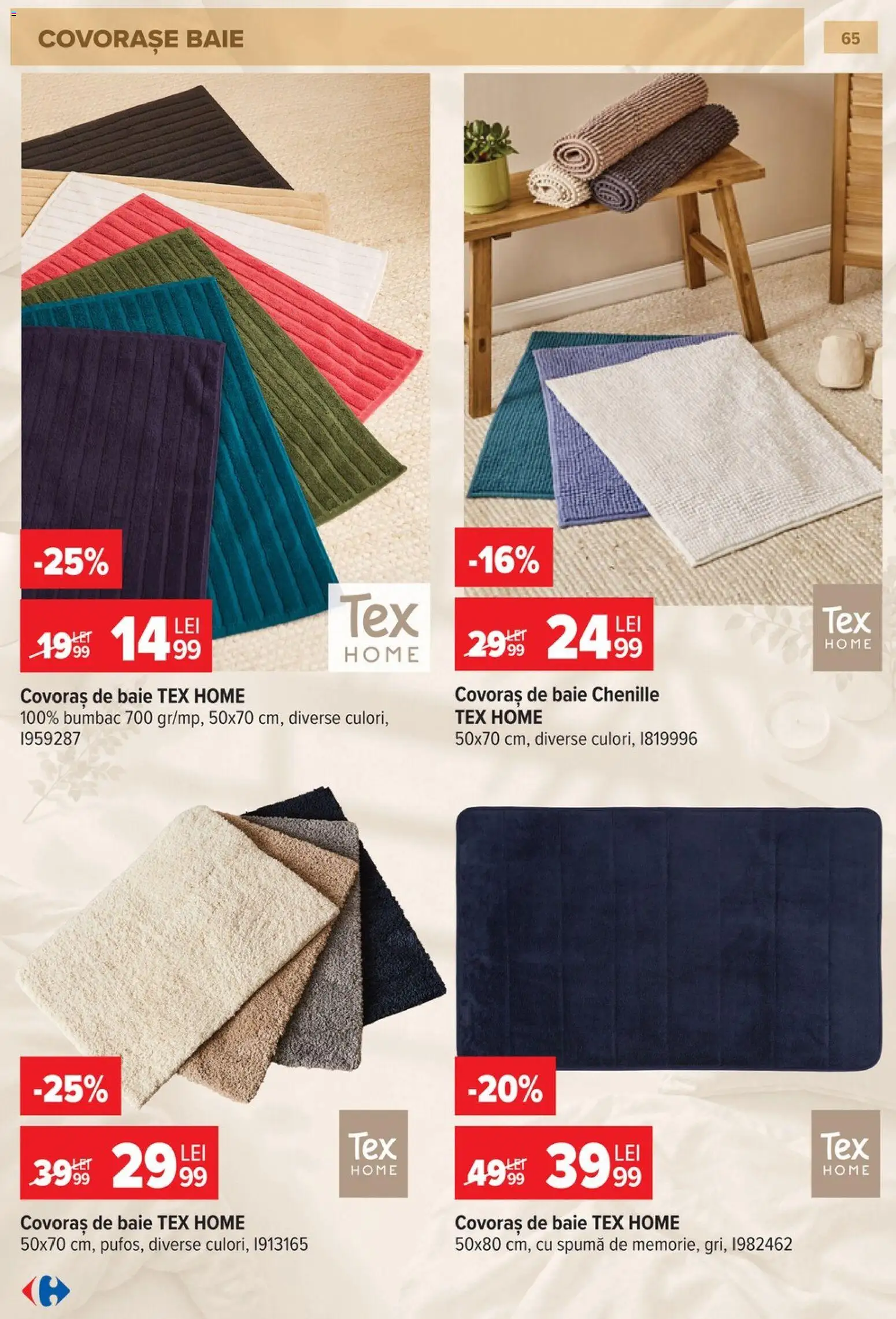 Catalog Carrefour 23 Septembrie - 26 Octombrie 2026 | Pagina 66 | Produse: Covoraș de baie, Tex