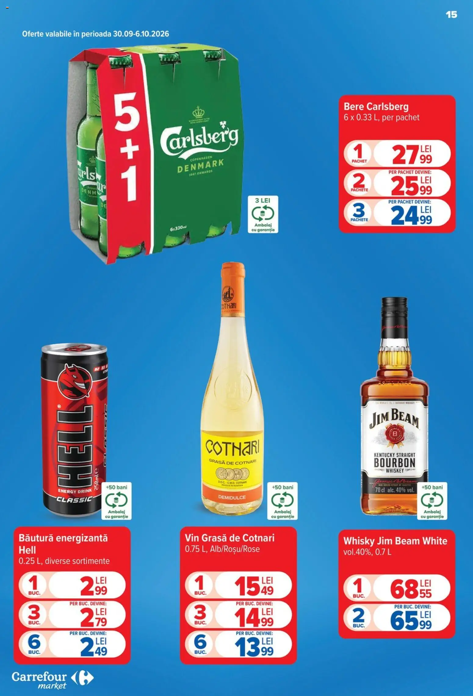 Catalog Carrefour 30 Septembrie - 12 Octombrie 2026 | Pagina 15 | Produse: Vin, Bere, Băutură energizantă, Whiskey