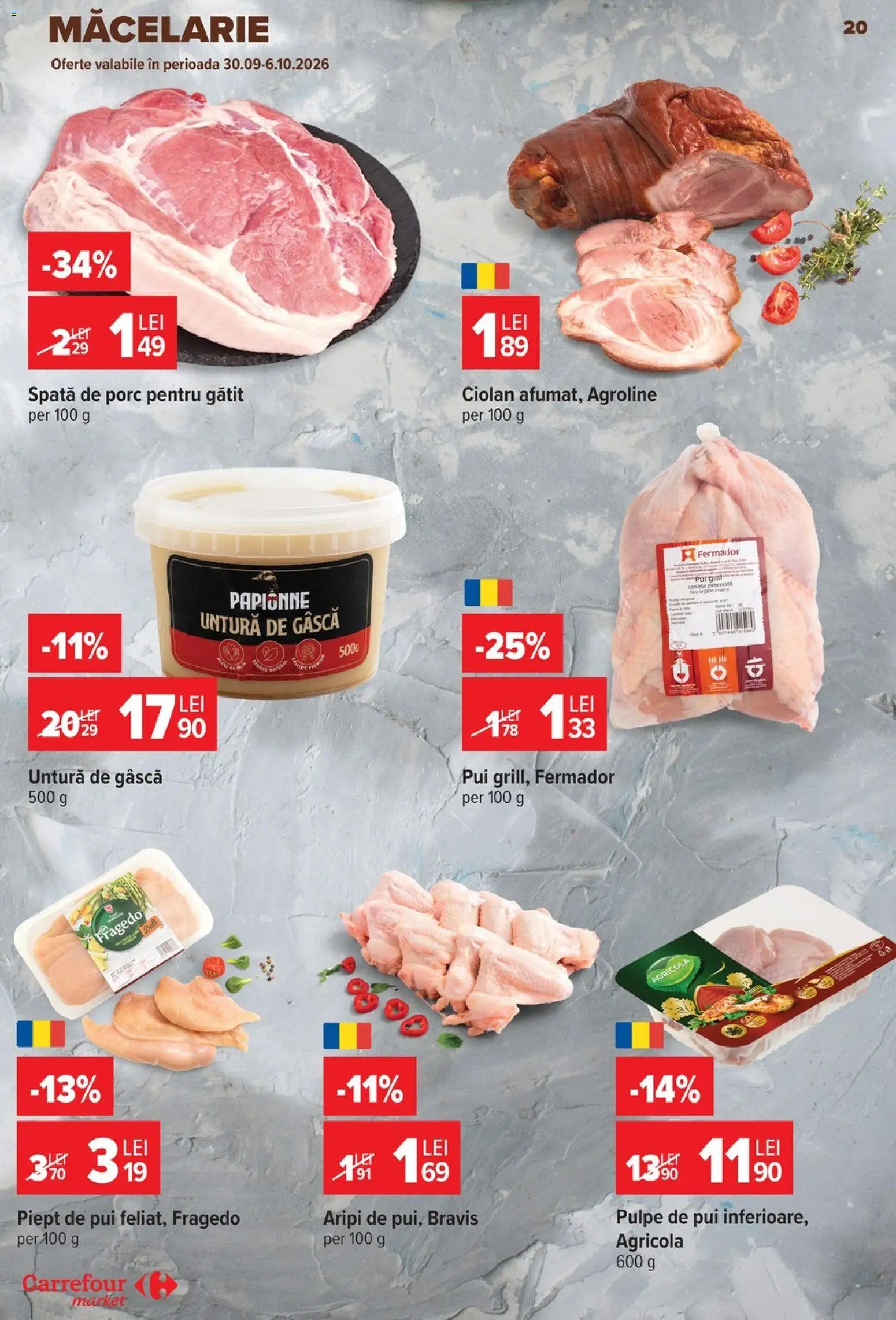 Catalog Carrefour 30 Septembrie - 12 Octombrie 2026 | Pagina 20 | Produse: Spata de porc, Agricola, Pui