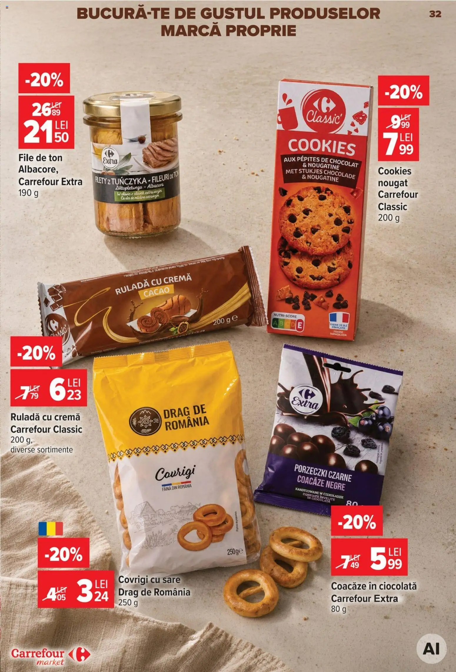 Catalog Carrefour 30 Septembrie - 12 Octombrie 2026 | Pagina 32 | Produse: Carrefour Classic, Cremă, Ruladă, Făină