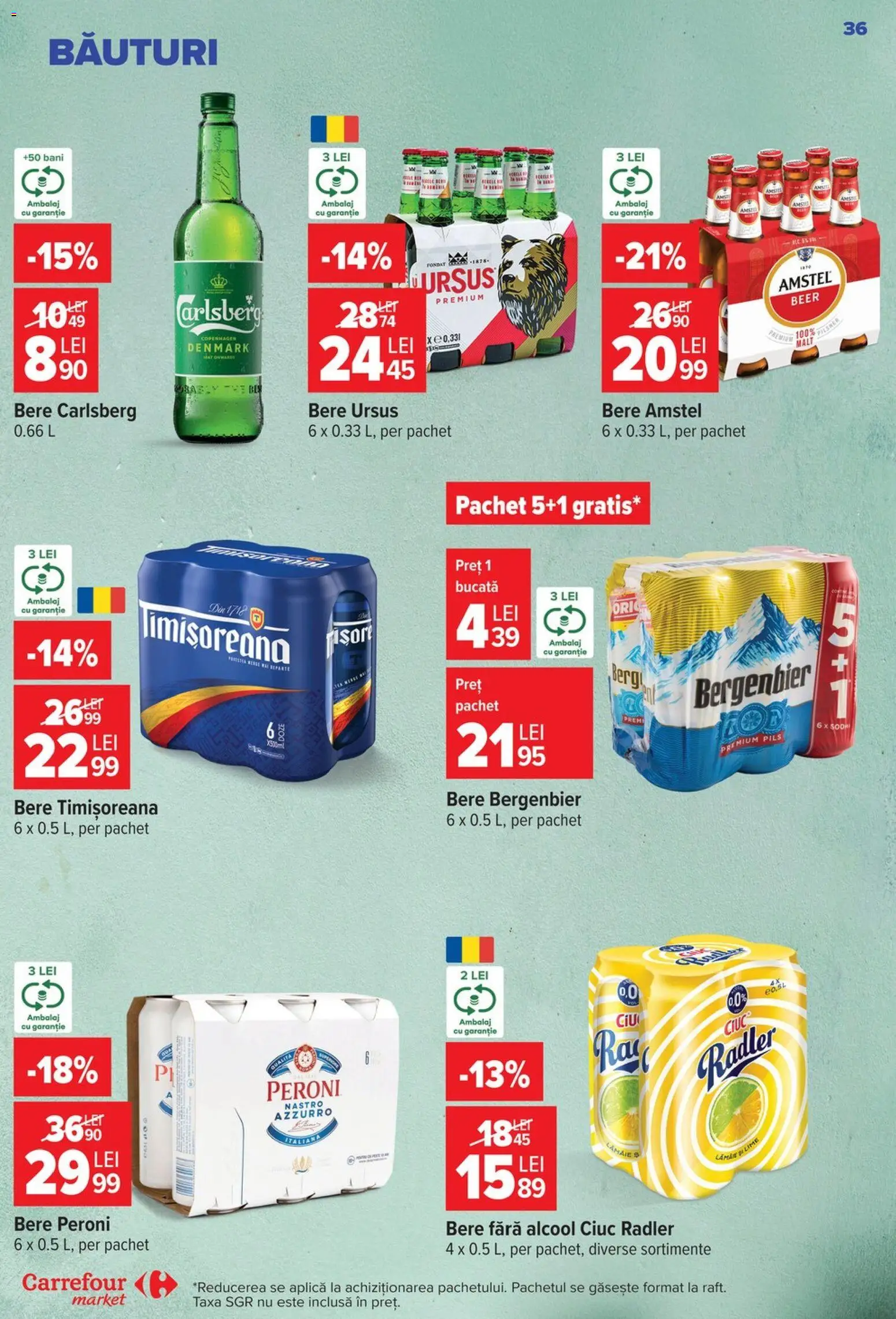 Catalog Carrefour 30 Septembrie - 12 Octombrie 2026 | Pagina 36 | Produse: Ursus, Bere fara alcool, Aplică, Bere