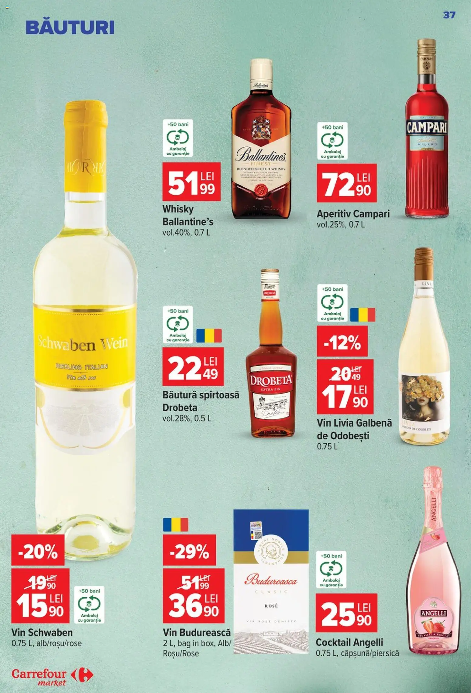 Catalog Carrefour 30 Septembrie - 12 Octombrie 2026 | Pagina 37 | Produse: Campari, Ballantine's, Vin, Cocktail
