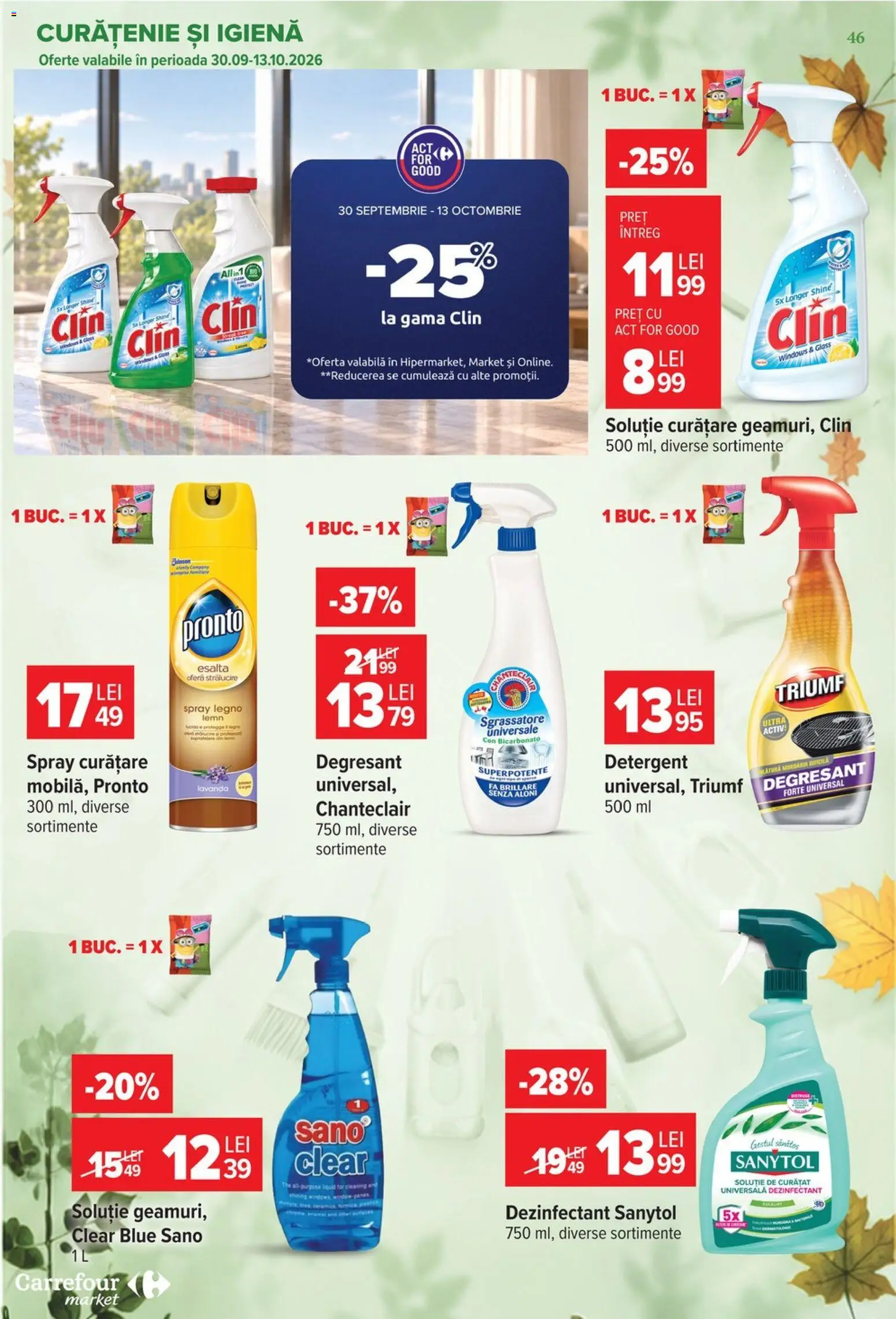 Catalog Carrefour 30 Septembrie - 12 Octombrie 2026 | Pagina 46 | Produse: Clear, Detergent, Dezinfectant
