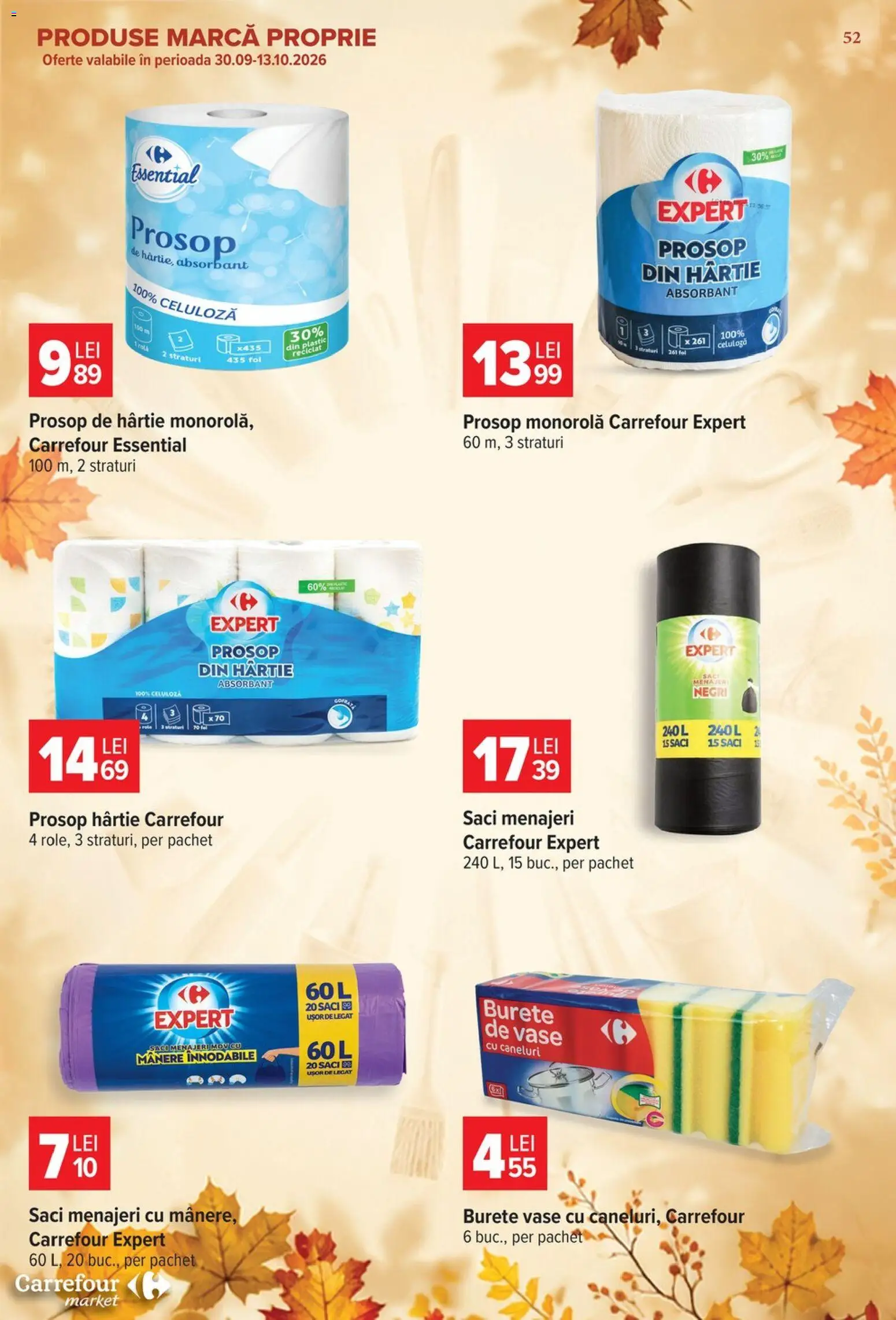 Catalog Carrefour 30 Septembrie - 12 Octombrie 2026 | Pagina 52 | Produse: Mânere, Vase, Saci menajeri, Burete