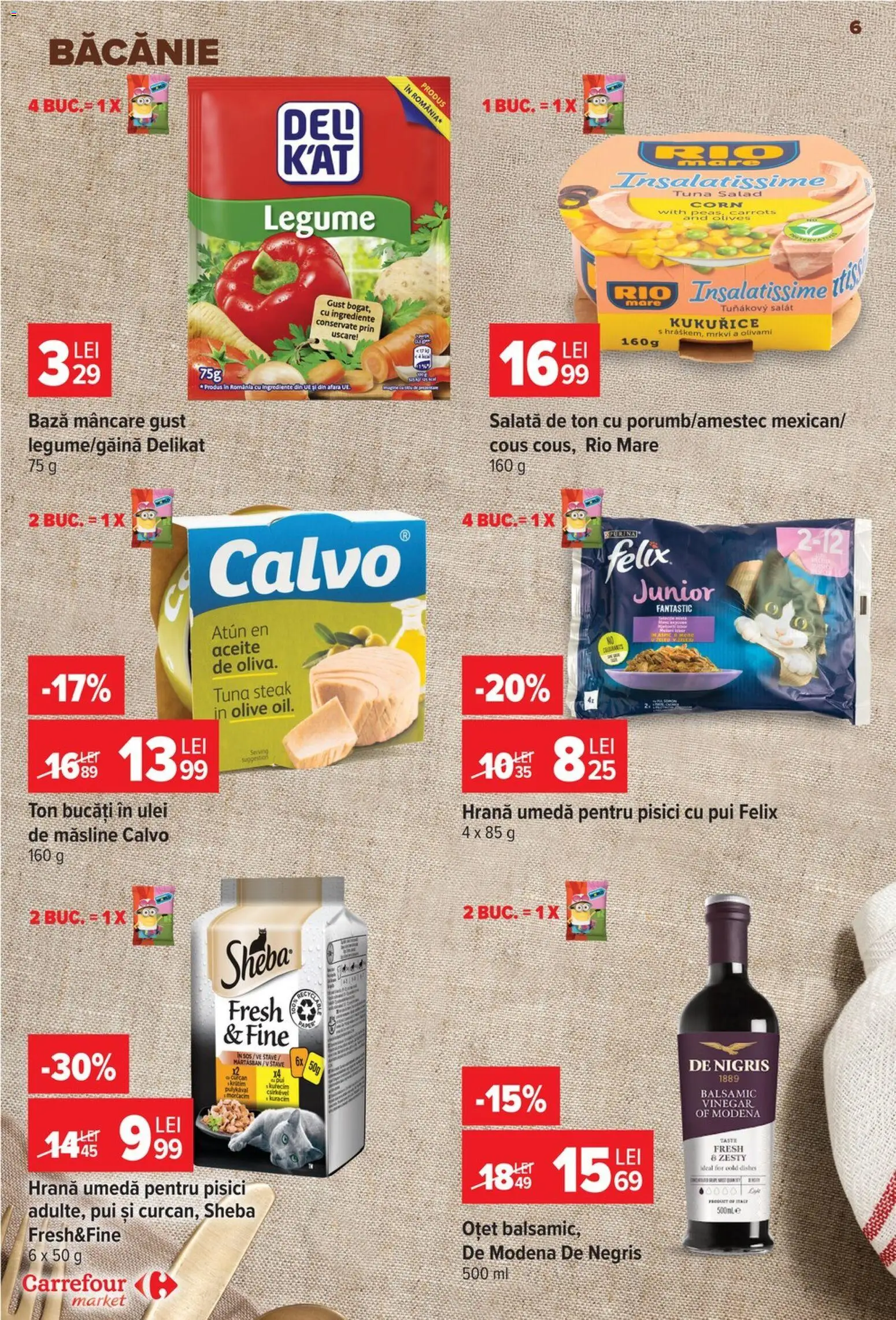 Catalog Carrefour 30 Septembrie - 12 Octombrie 2026 | Pagina 6 | Produse: Măsline, Oțet, Legume, Sos