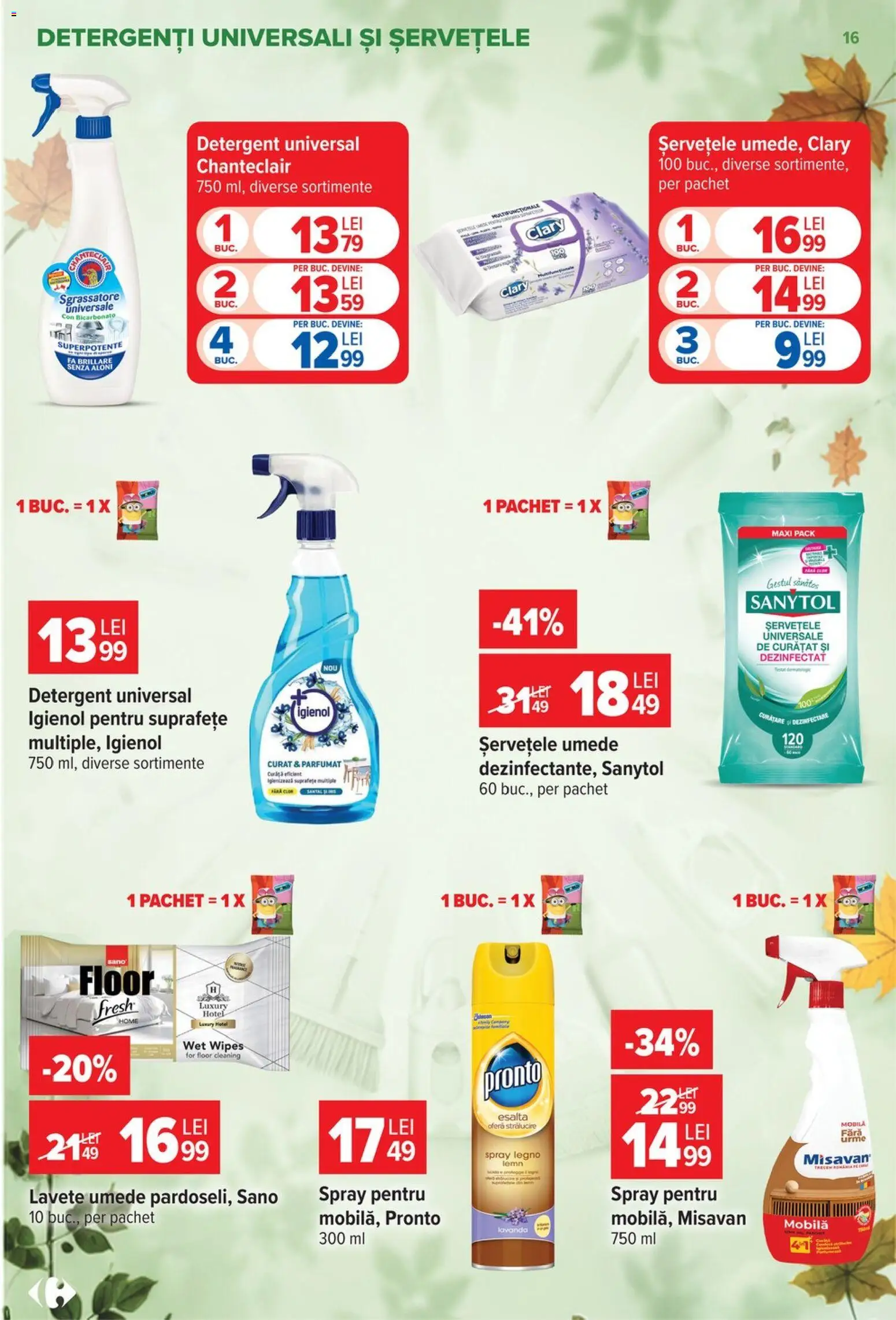 Catalog Carrefour 30 Septembrie - 12 Octombrie 2026 | Pagina 16 | Produse: Detergent, Lavete, Șervețele umede