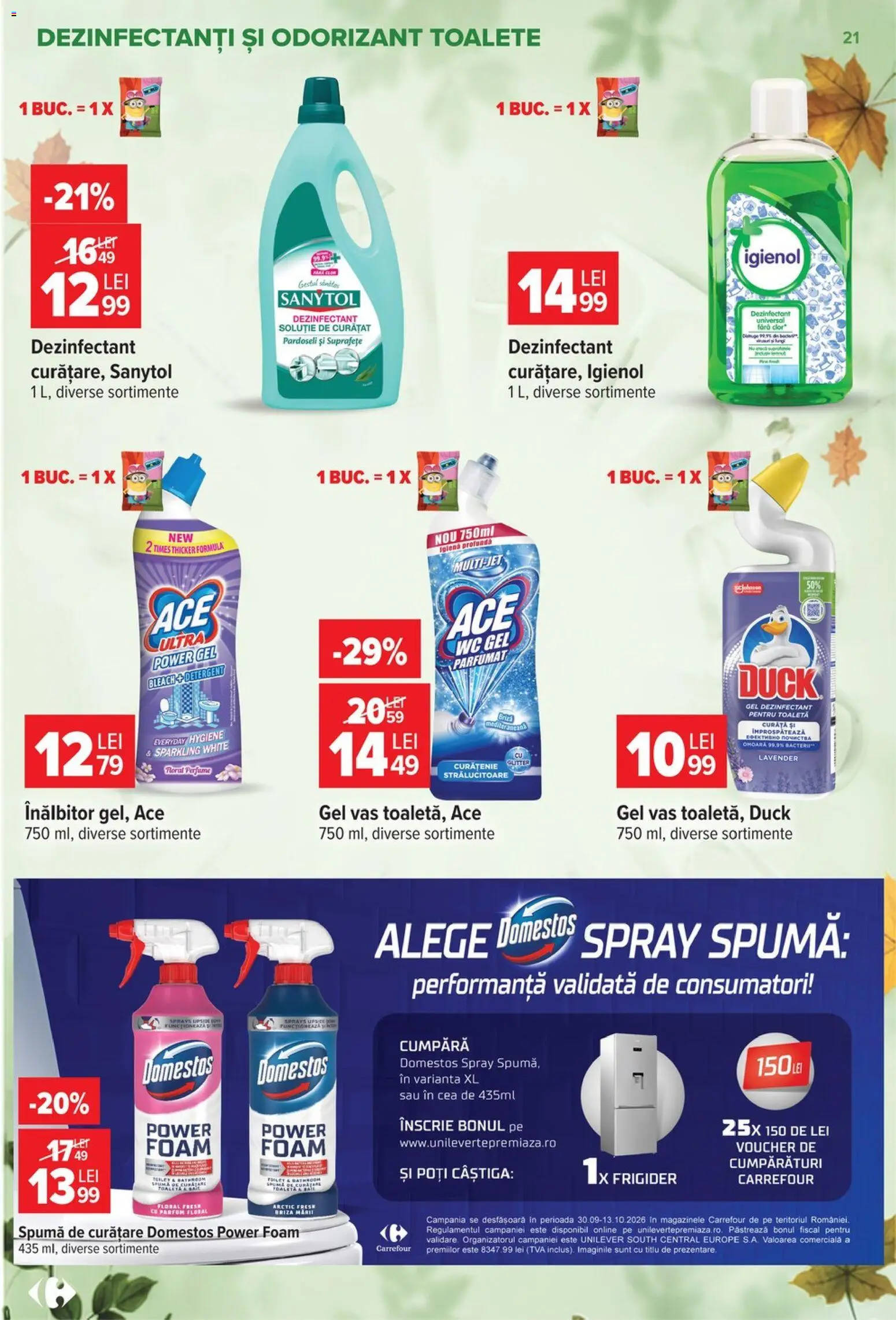 Catalog Carrefour 30 Septembrie - 12 Octombrie 2026 | Pagina 21 | Produse: Frigider, Toaletă, Hygiene, Dezinfectant