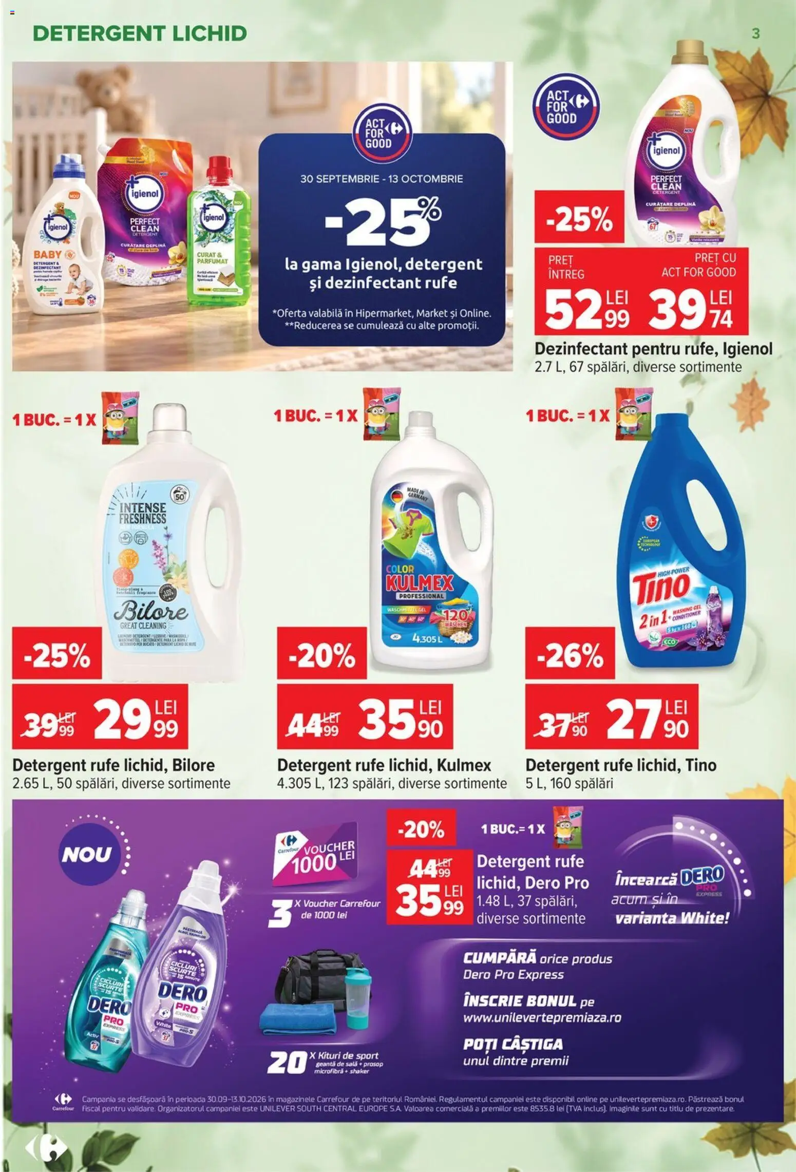 Catalog Carrefour 30 Septembrie - 12 Octombrie 2026 | Pagina 3 | Produse: Baby, Clean, Detergent Rufe, Dezinfectant