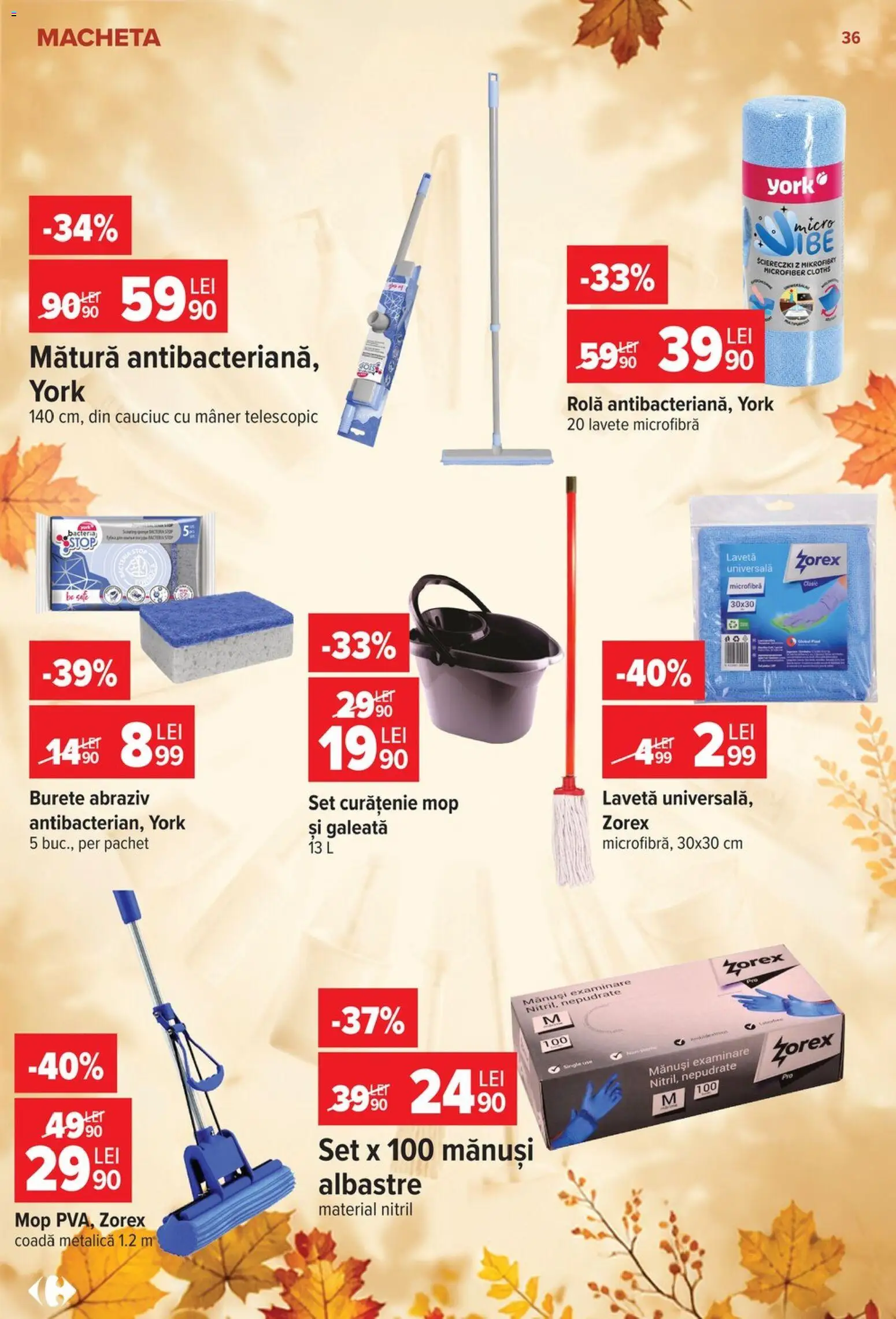 Catalog Carrefour 30 Septembrie - 12 Octombrie 2026 | Pagina 36 | Produse: Mop, Mătură, Burete, Lavete