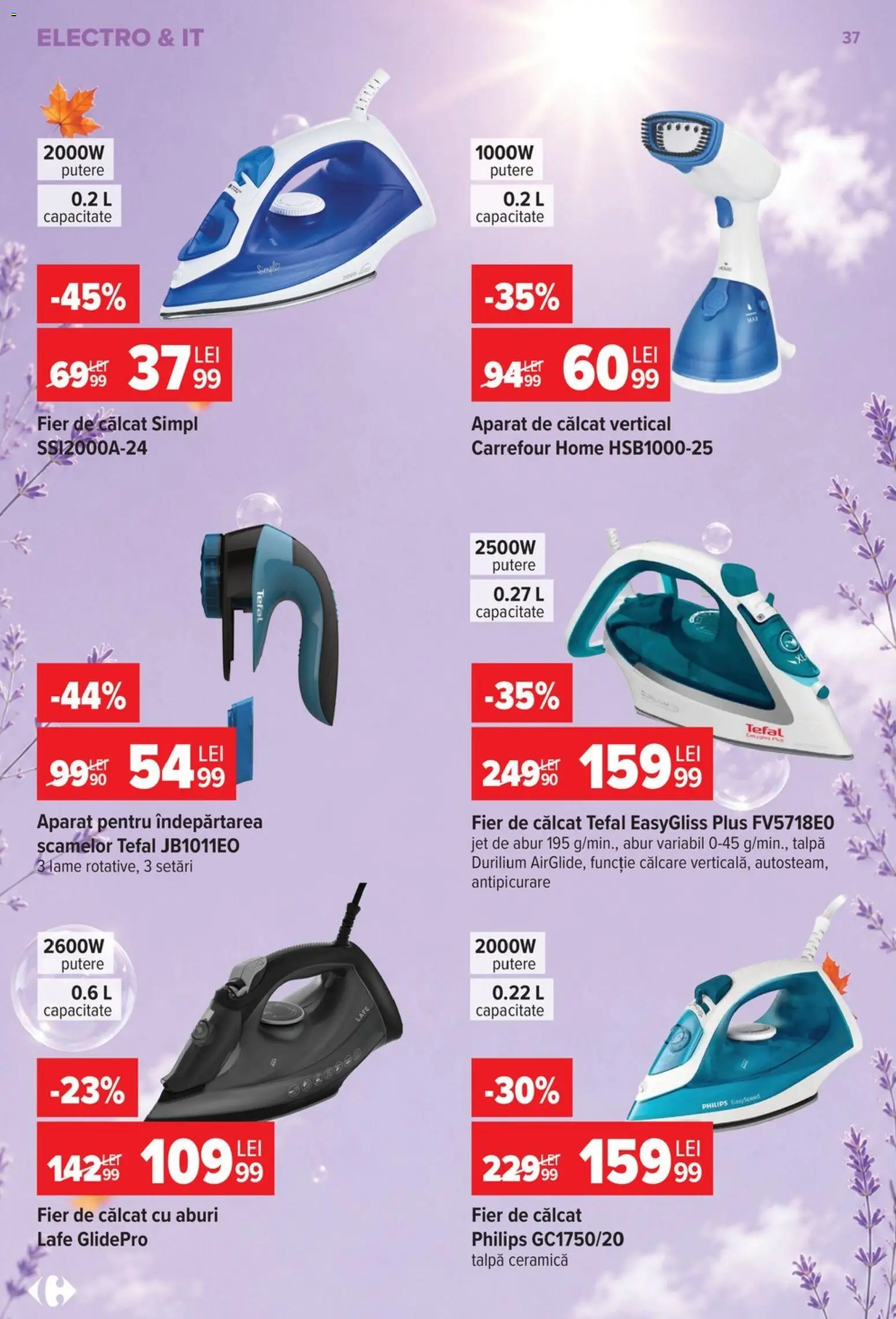 Catalog Carrefour 30 Septembrie - 12 Octombrie 2026 | Pagina 37 | Produse: Philips, Aparat de călcat, Fier de călcat, Plus