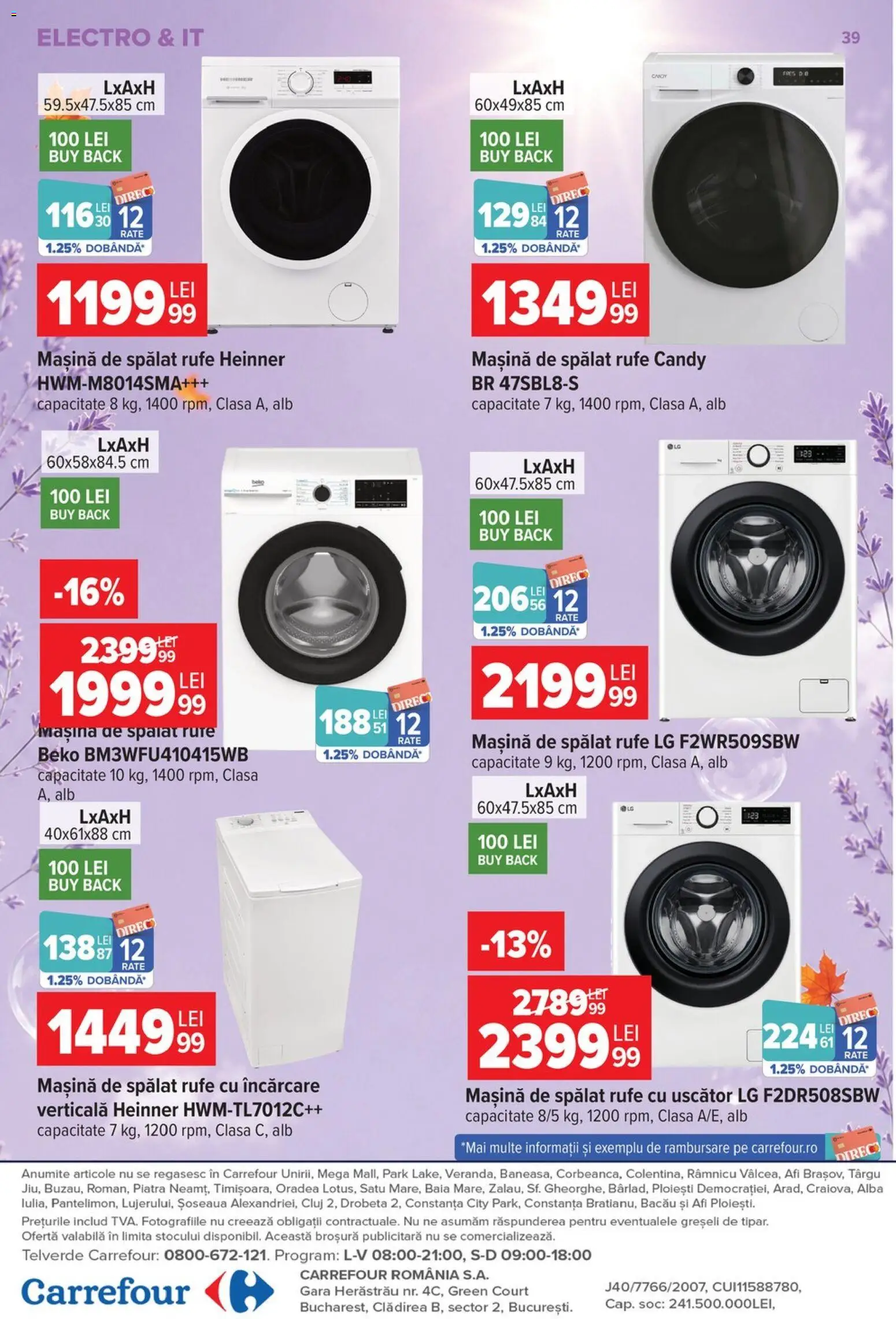 Catalog Carrefour 30 Septembrie - 12 Octombrie 2026 | Pagina 39 | Produse: Alba, Mașină De Spălat, Uscător