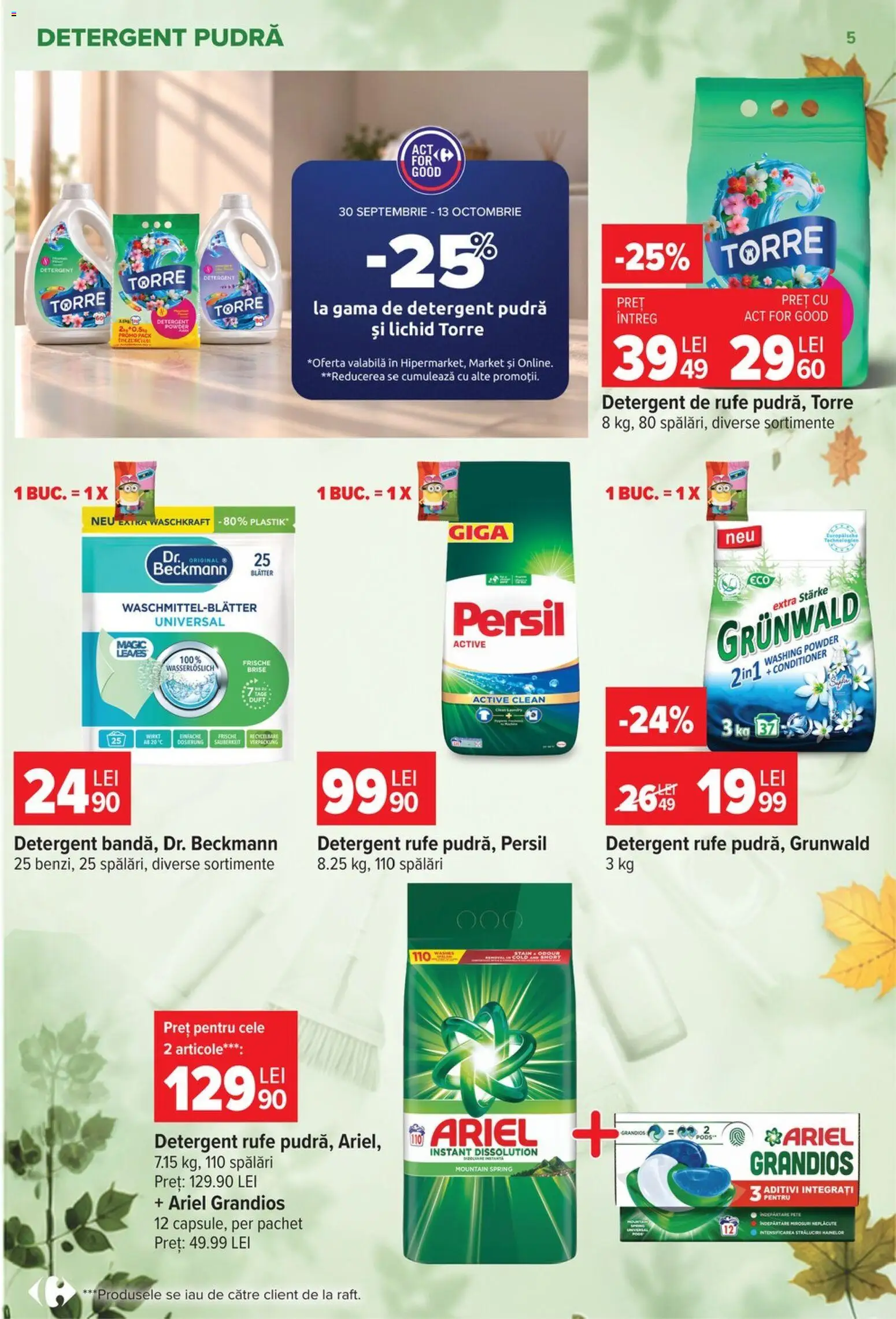 Catalog Carrefour 30 Septembrie - 12 Octombrie 2026 | Pagina 5 | Produse: Clean, Active, Pudră, Detergent