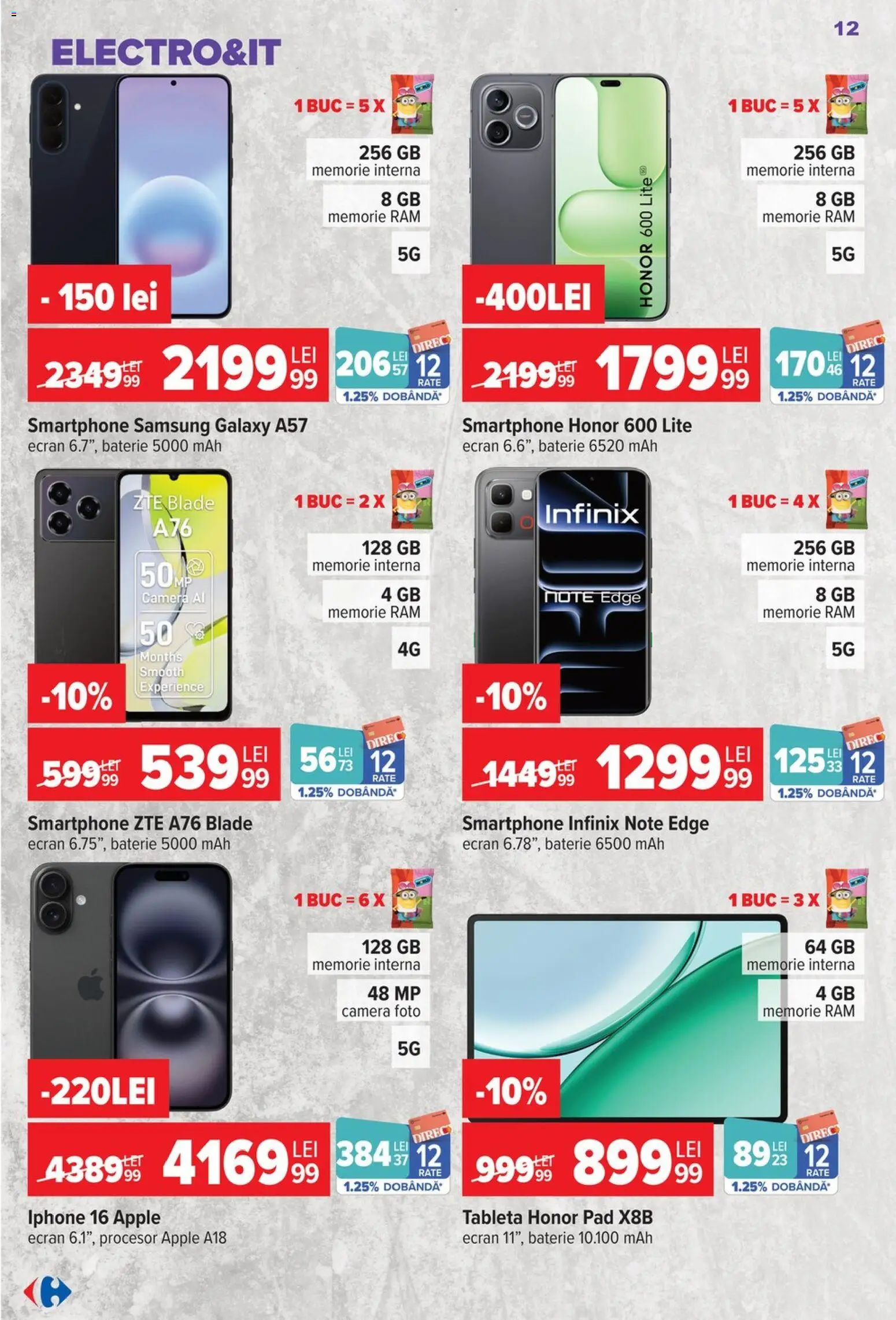 Catalog Carrefour 30 Septembrie - 12 Octombrie 2026 | Pagina 12 | Produse: Tabletă, Cameră, Baterie, Apple