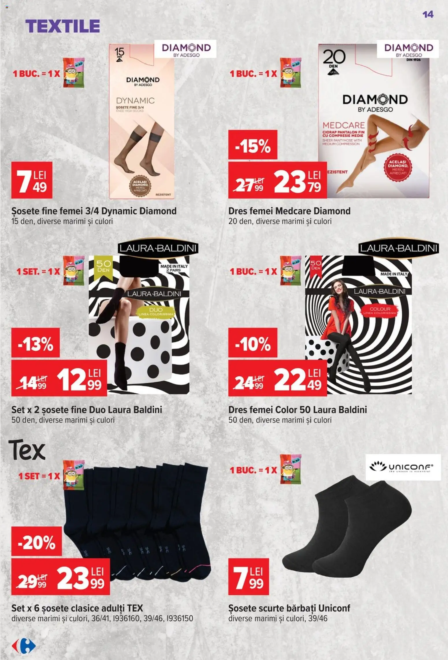 Catalog Carrefour 30 Septembrie - 12 Octombrie 2026 | Pagina 14 | Produse: Șosete, Tex