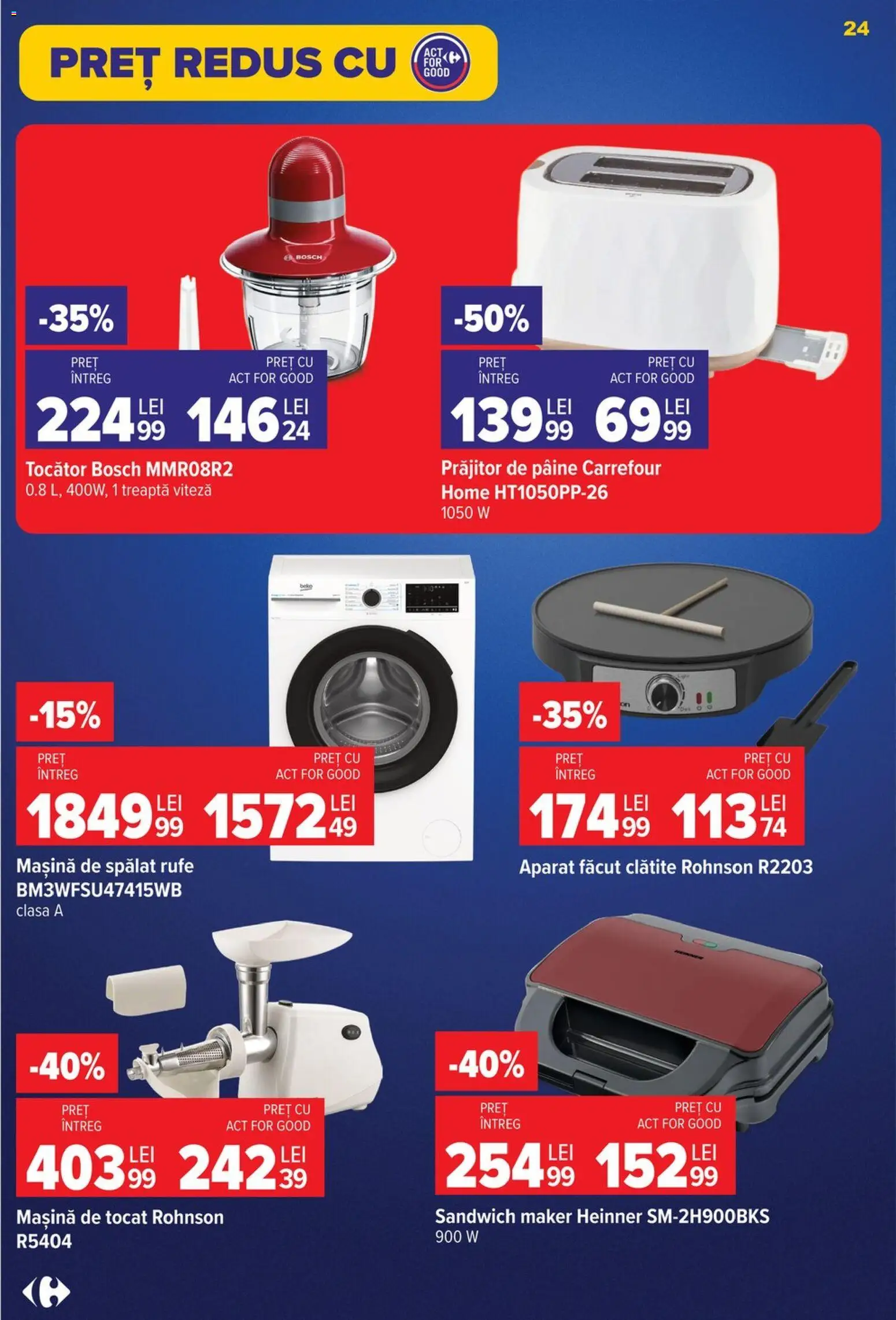 Catalog Carrefour 30 Septembrie - 12 Octombrie 2026 | Pagina 23 | Produse: Mașină De Spălat, Clătite, Pâine, Prăjitor de pâine