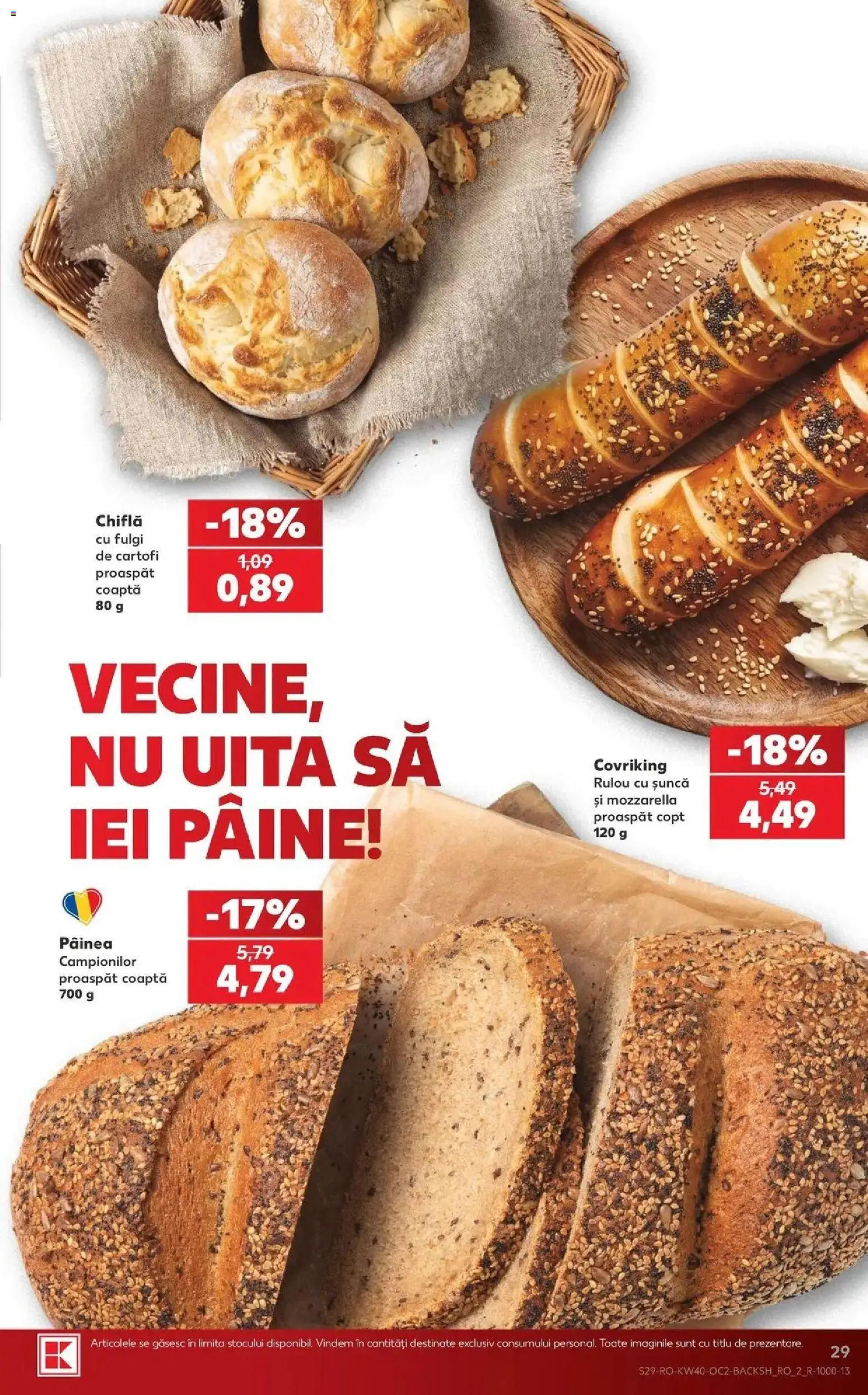 Catalog Kaufland 30 Septembrie - 5 Octombrie 2026 | Pagina 29 | Produse: Chiflă, Pâine, Șuncă, Fulgi