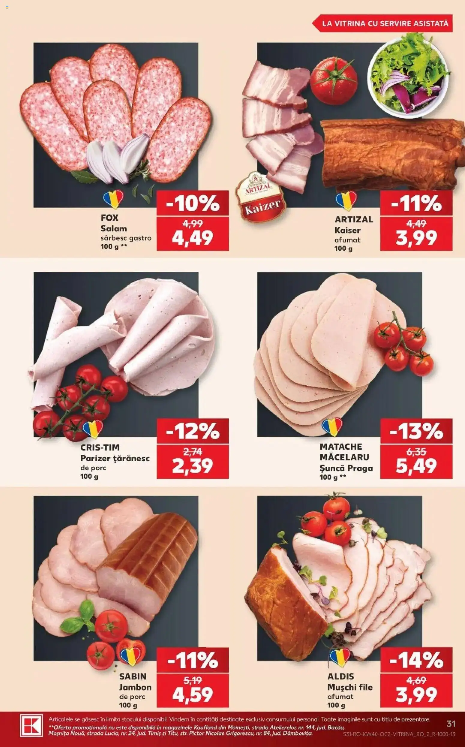 Catalog Kaufland 30 Septembrie - 5 Octombrie 2026 | Pagina 31 | Produse: Gastro, Sabin, Vitrină, Salam