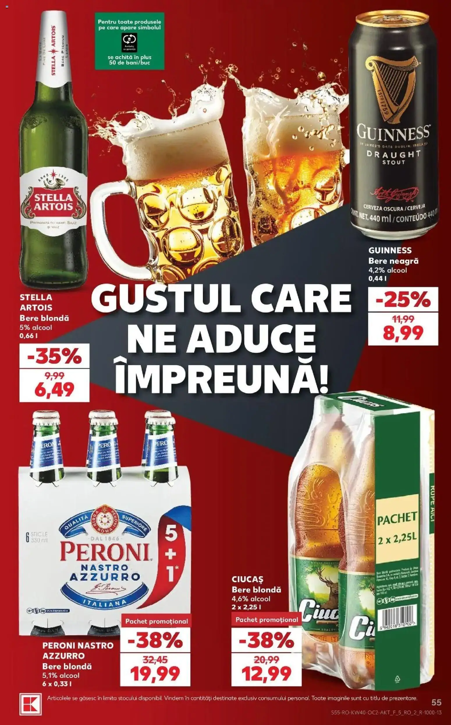 Catalog Kaufland 30 Septembrie - 5 Octombrie 2026 | Pagina 55 | Produse: Premium, Peroni nastro azzurro, Guinness, Plus