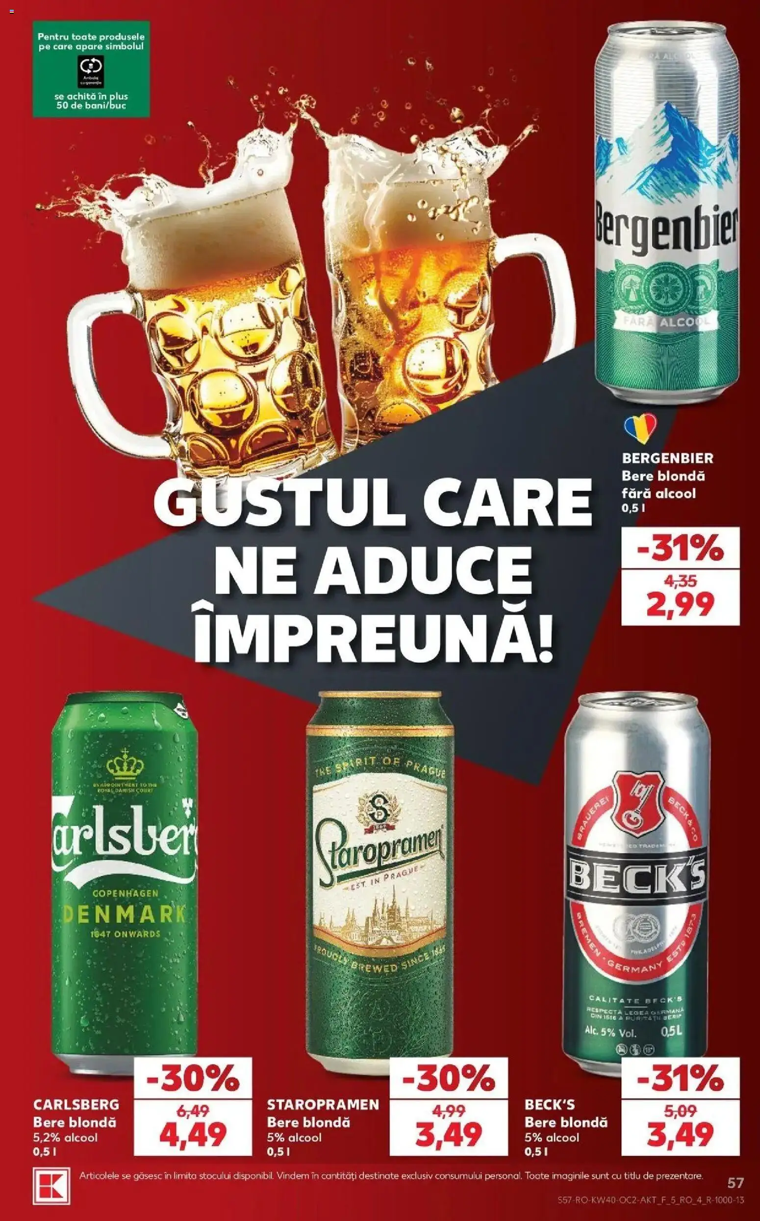 Catalog Kaufland 30 Septembrie - 5 Octombrie 2026 | Pagina 57 | Produse: Staropramen, Bere, Bergenbier, Plus