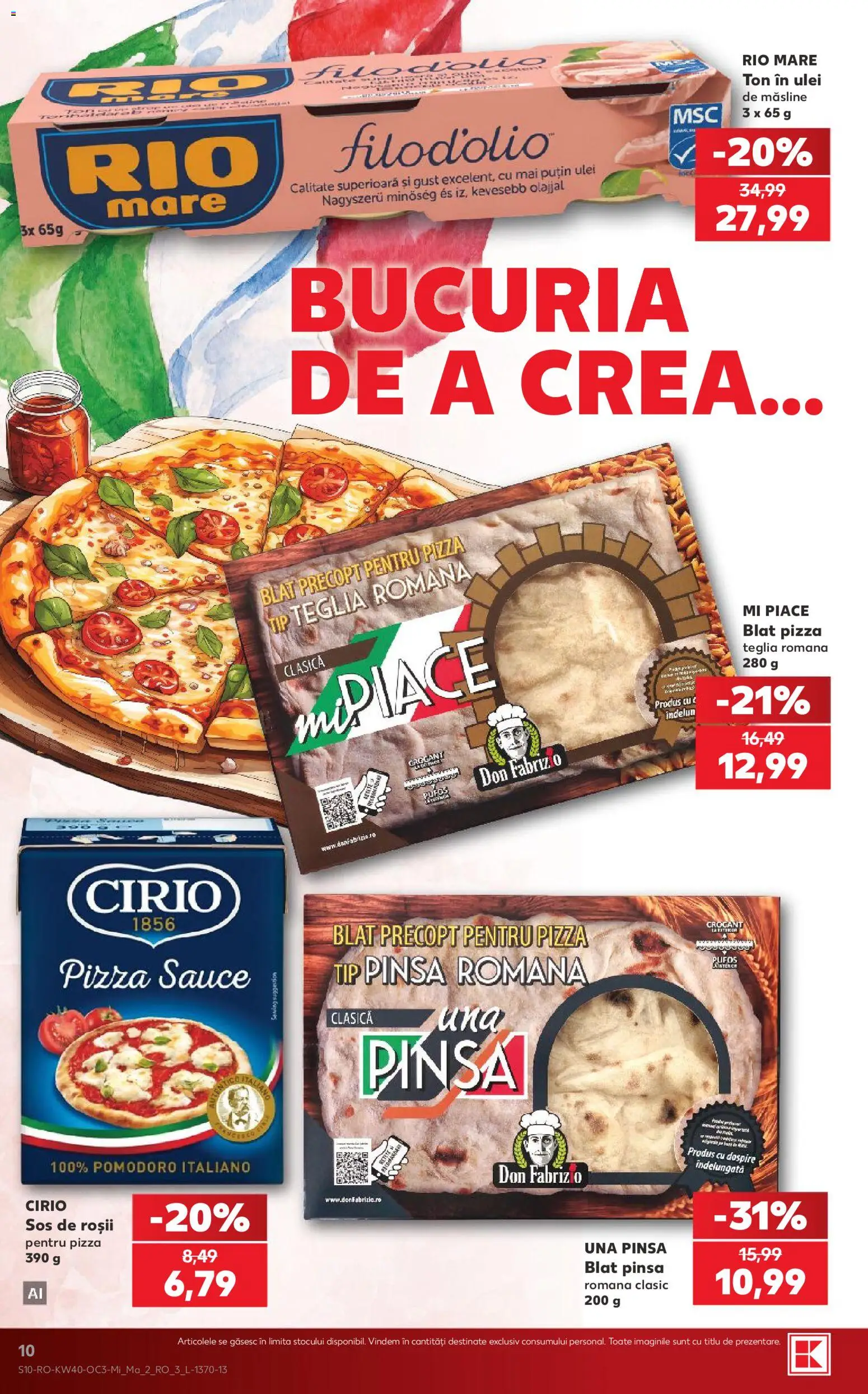 Catalog Kaufland 30 Septembrie - 5 Octombrie 2026 | Pagina 10 | Produse: Ulei de masline, Ulei, Pizza, Sos